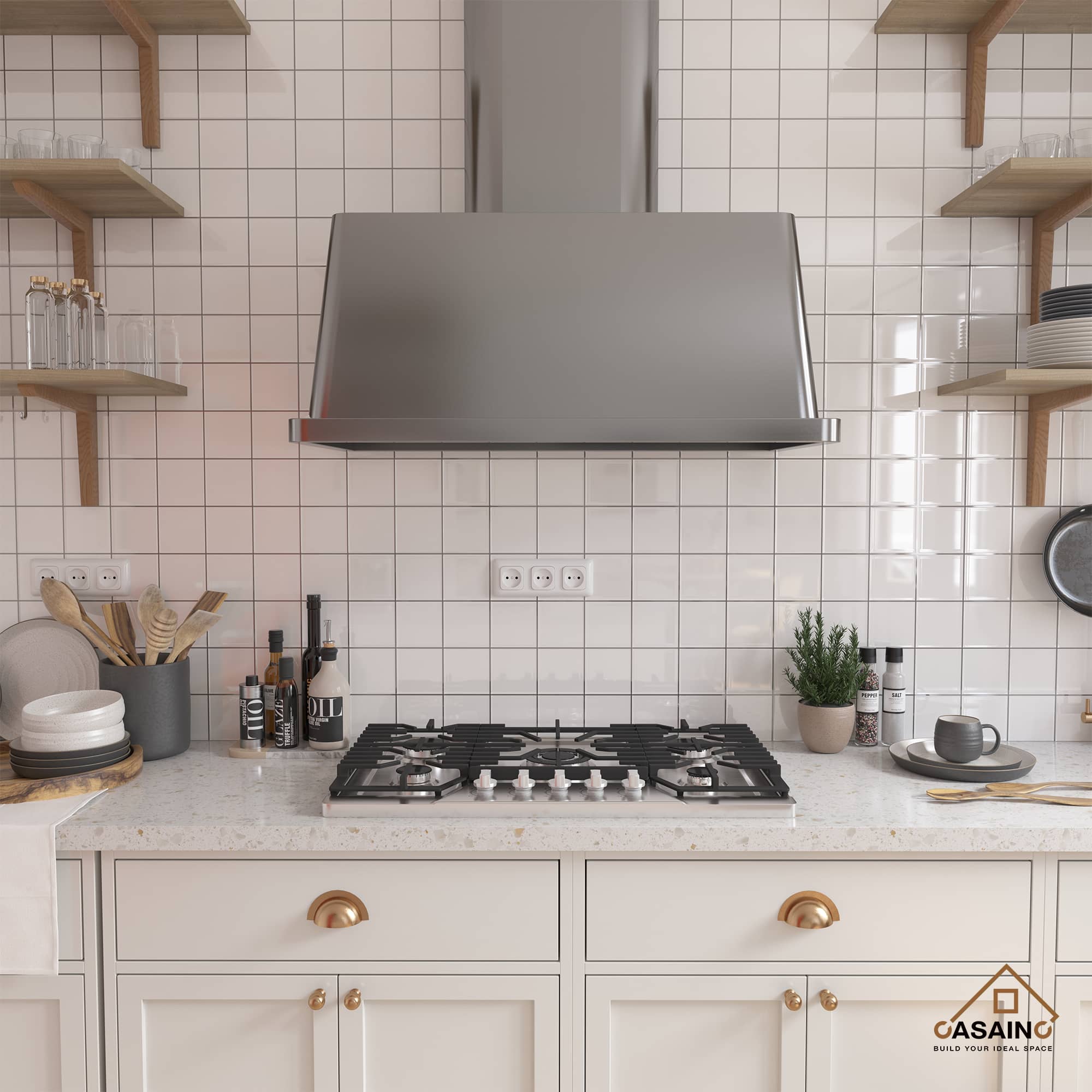 Built-in 30 in. Gas Cooktop in Stainless Steel with 5 Burners including Power Burners and LP Kit, CSA Certified