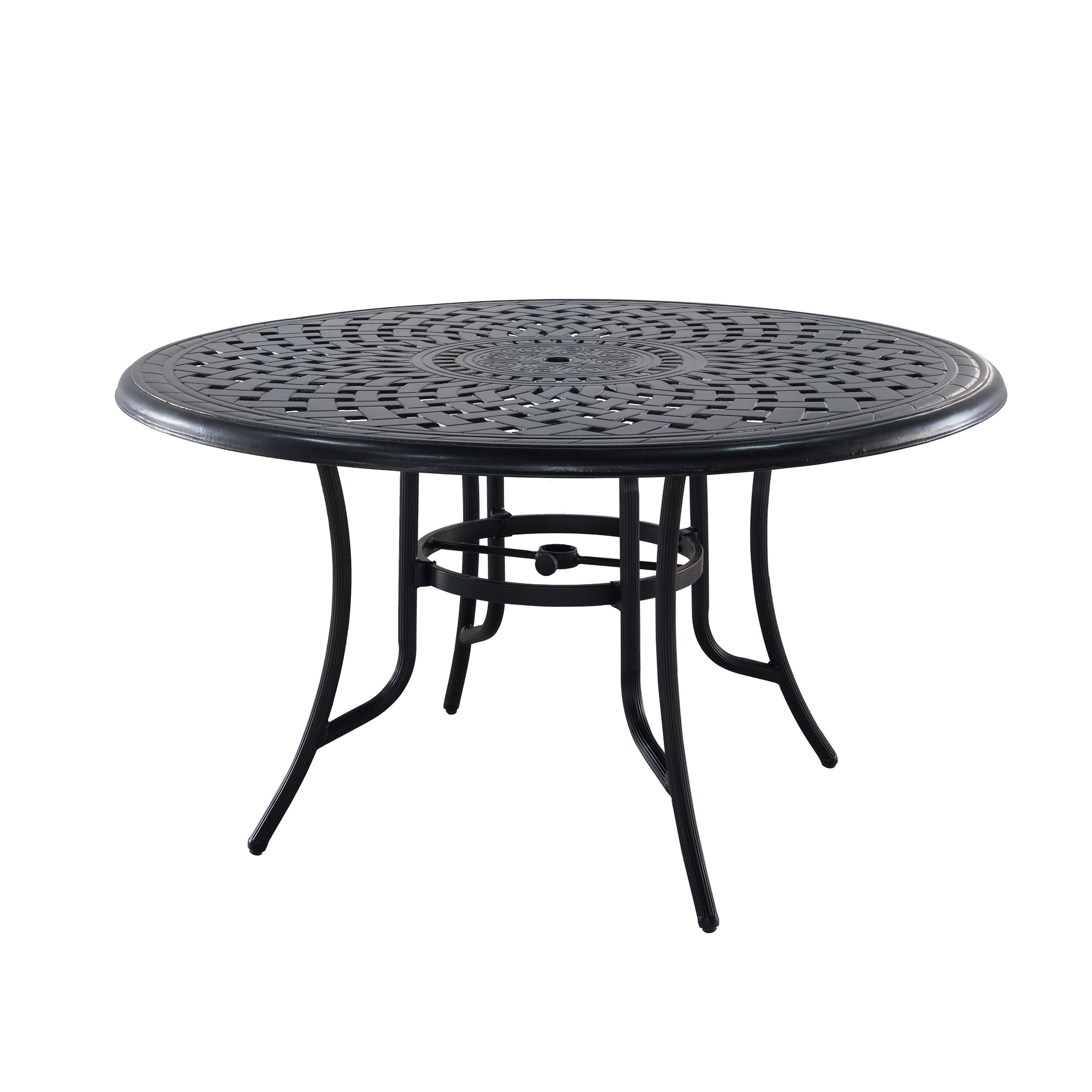 51 inch W Round Bronze Cast Aluminum Outdoor Dining Table