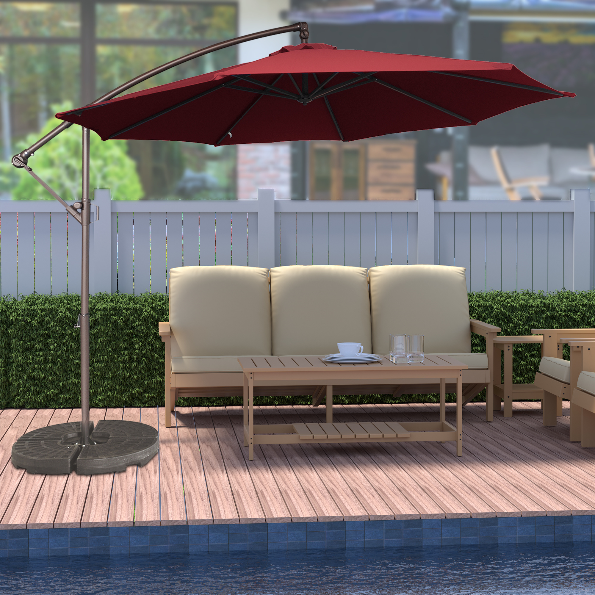 10ft×10ft Cantilever Umbrella without Base