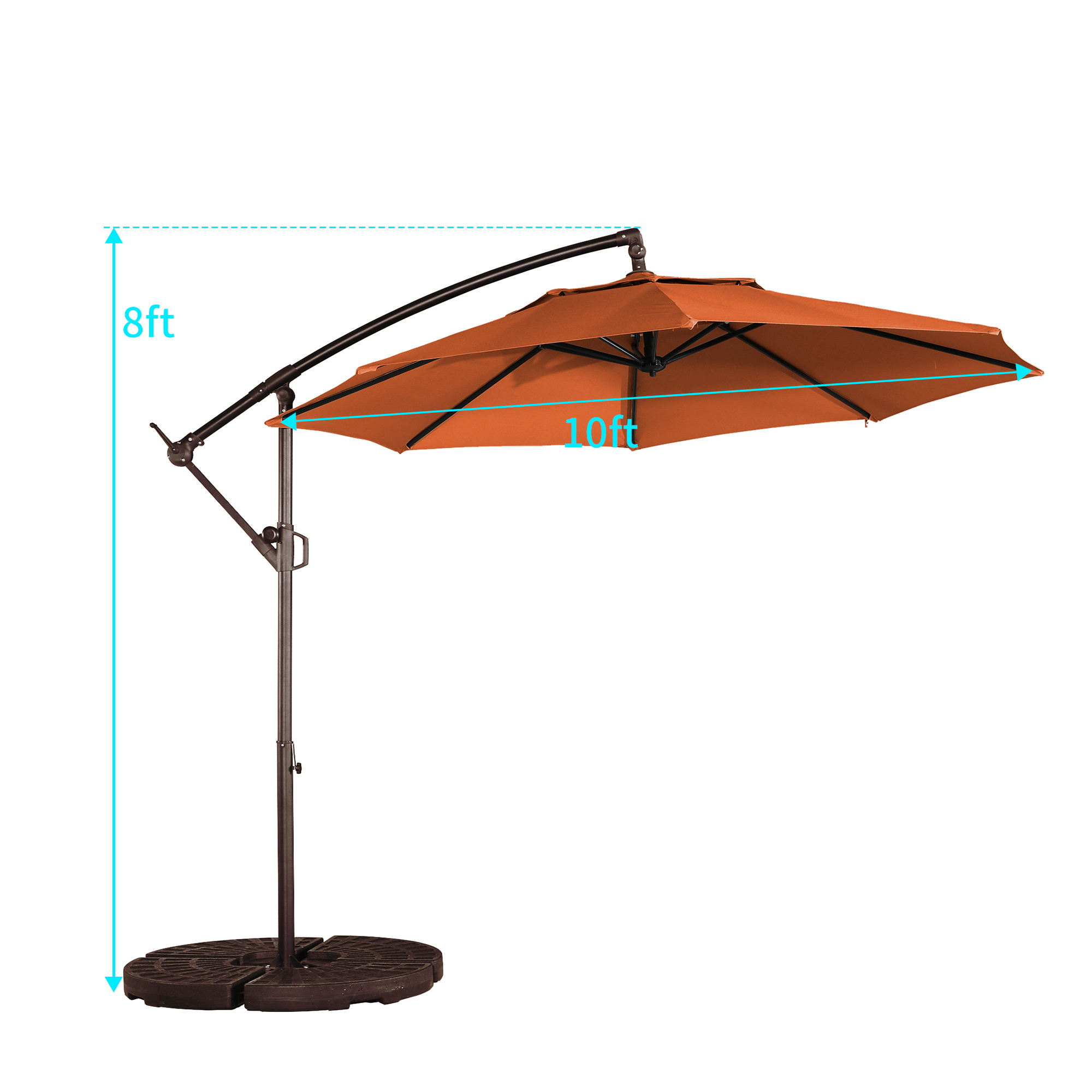 10ft×10ft Cantilever Umbrella without Base