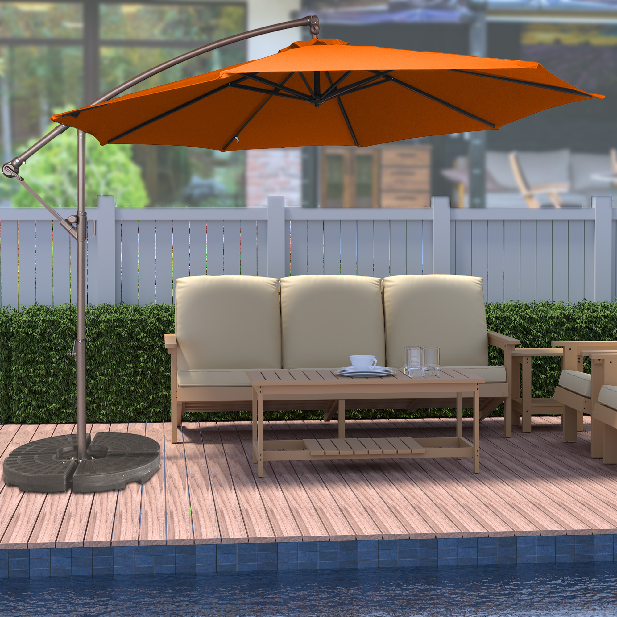 10ft×10ft Cantilever Umbrella without Base