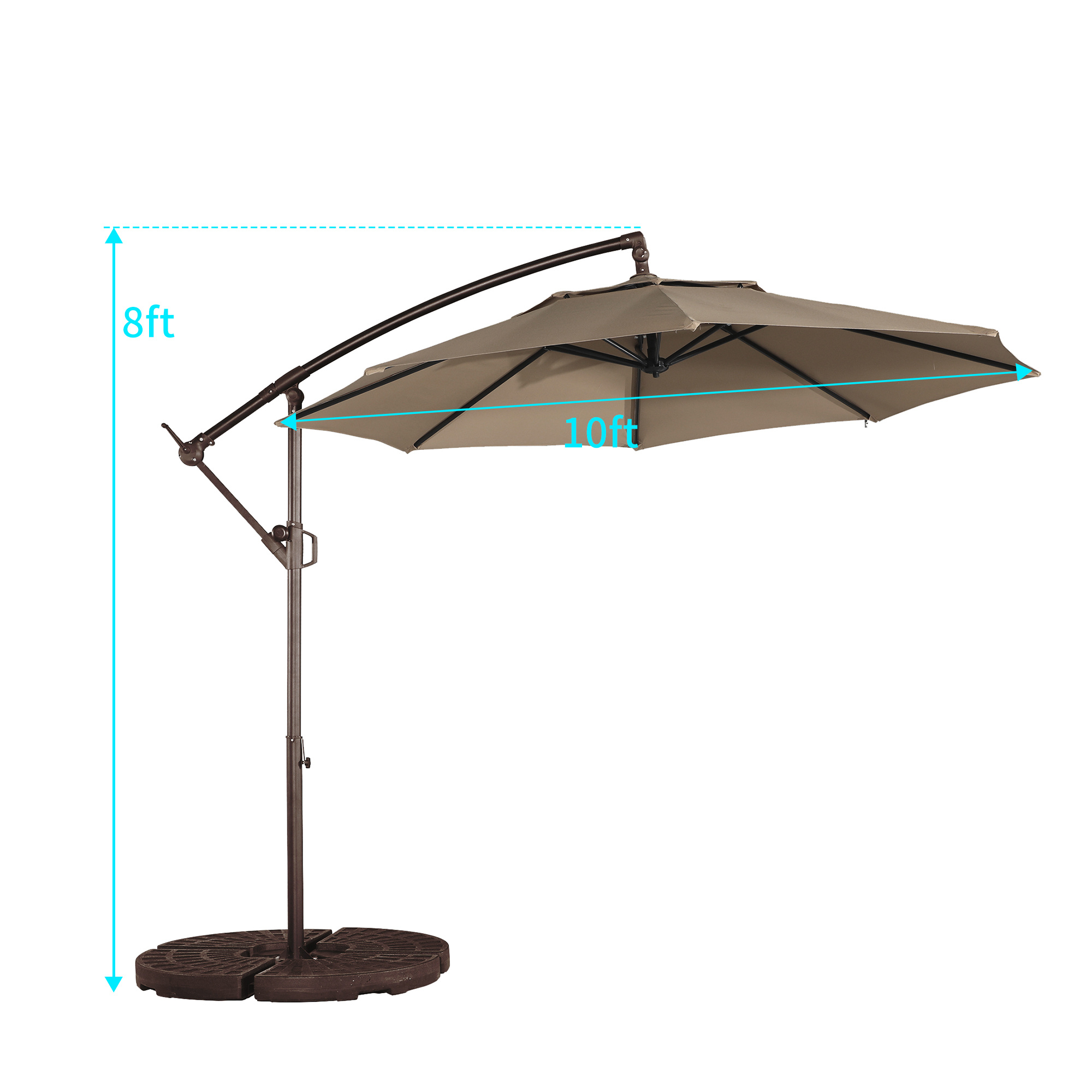 10ft×10ft Cantilever Umbrella without Base