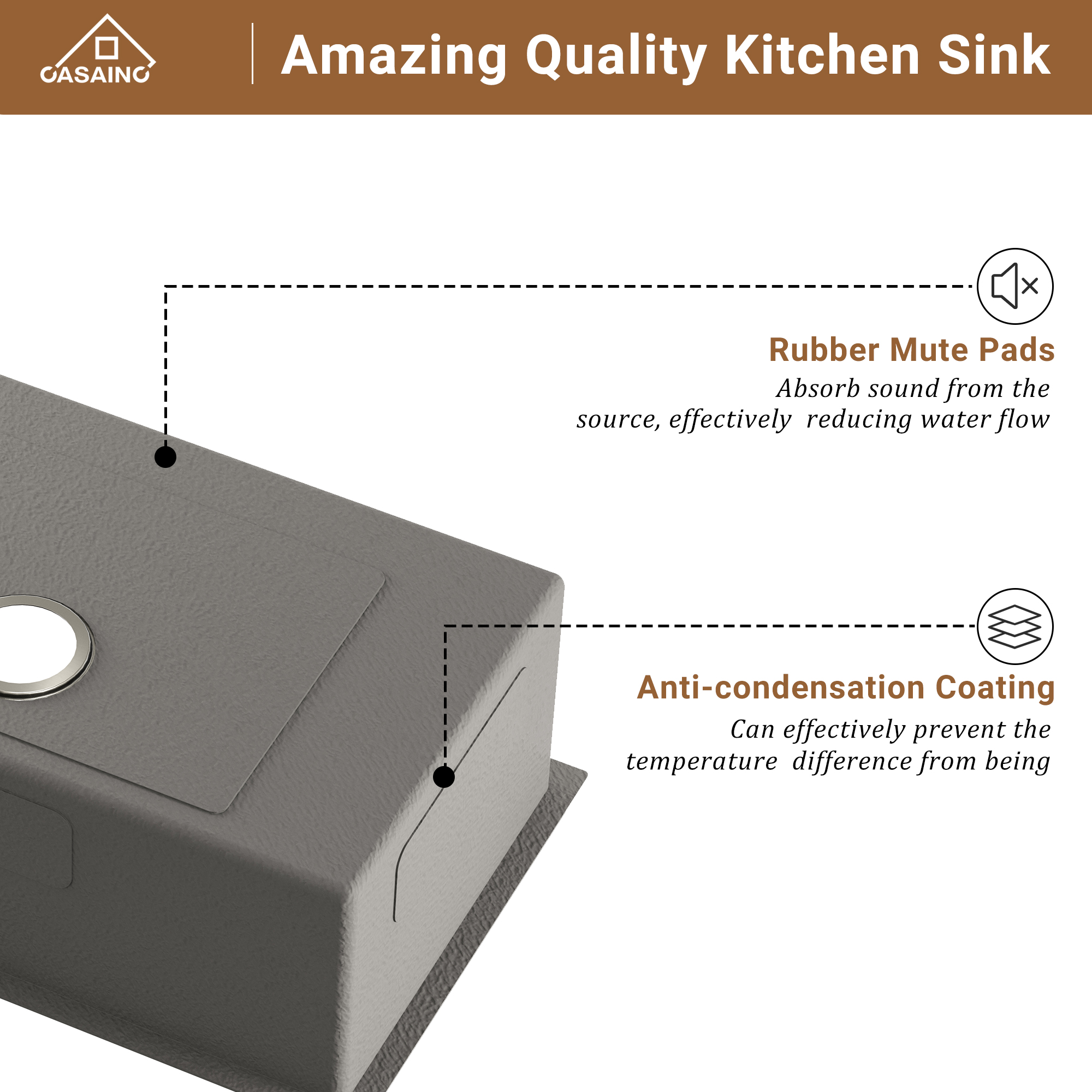 Undermount Stainless Steel 30/32 inch Single Bowl Kitchen Sink in Brushed