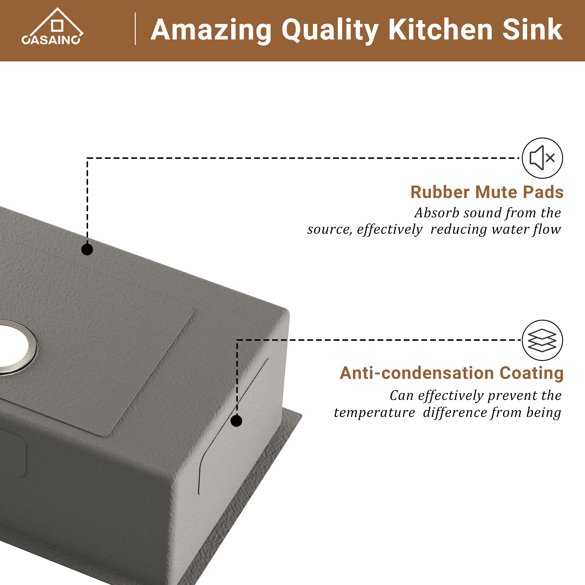 Drop-In Stainless Steel 33-inch 1-Hole Single Bowl Kitchen Sink in Brushed