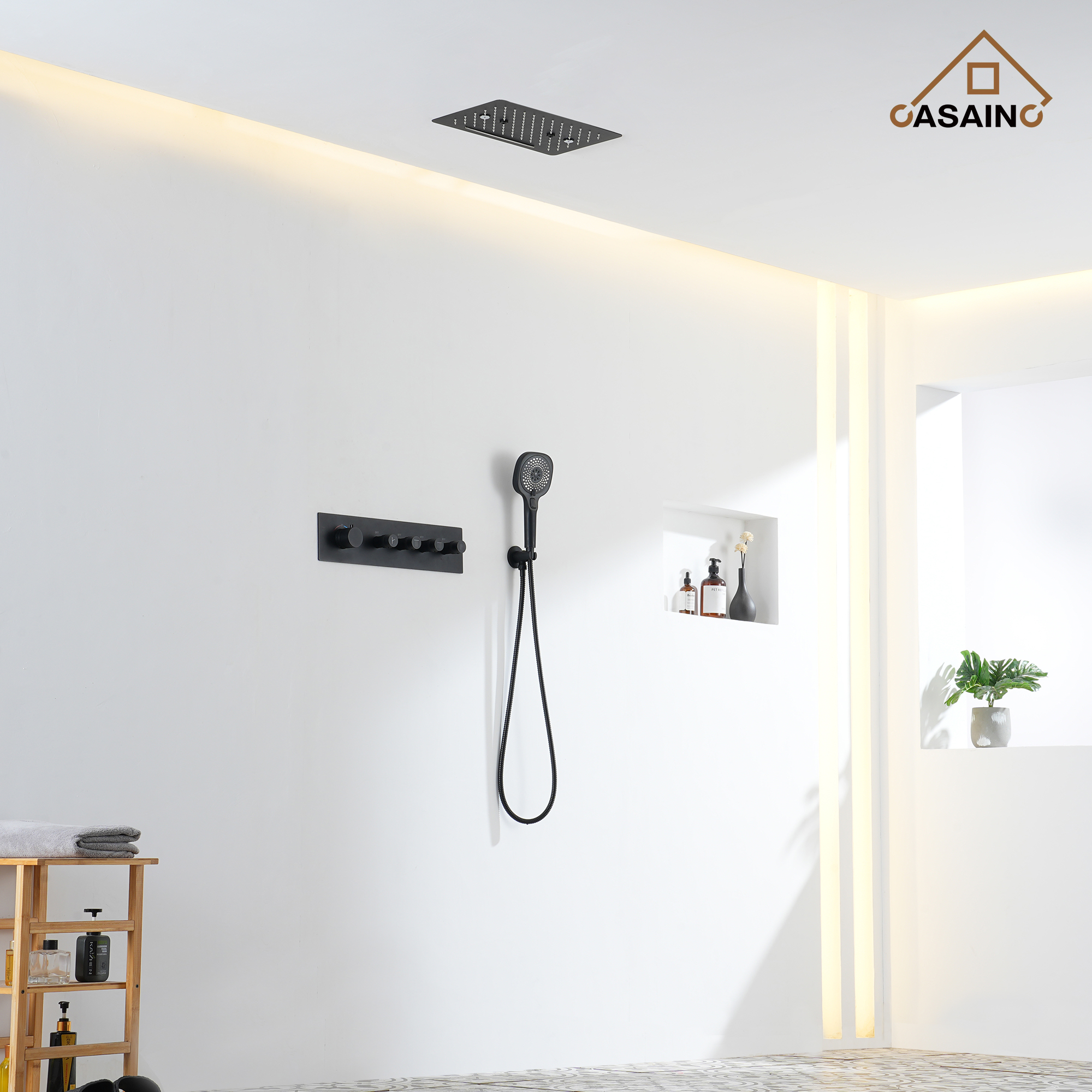 4 Functions 12 Inch Ceiling Mounted Thermostatic Shower System