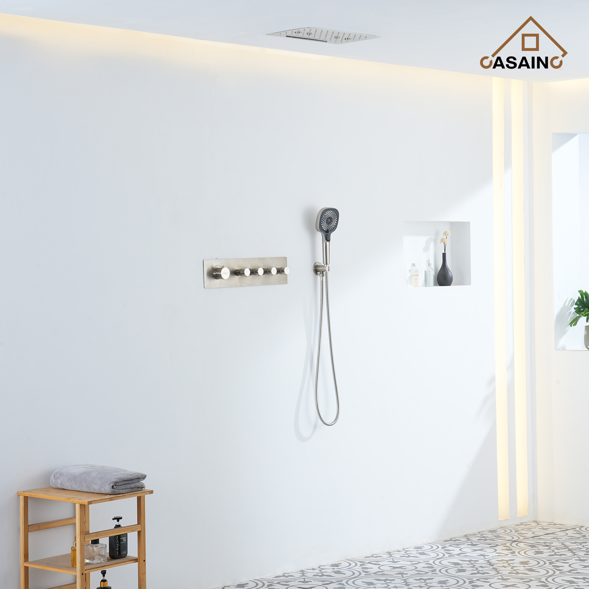 4 Functions 12 Inch Ceiling Mounted Thermostatic Shower System