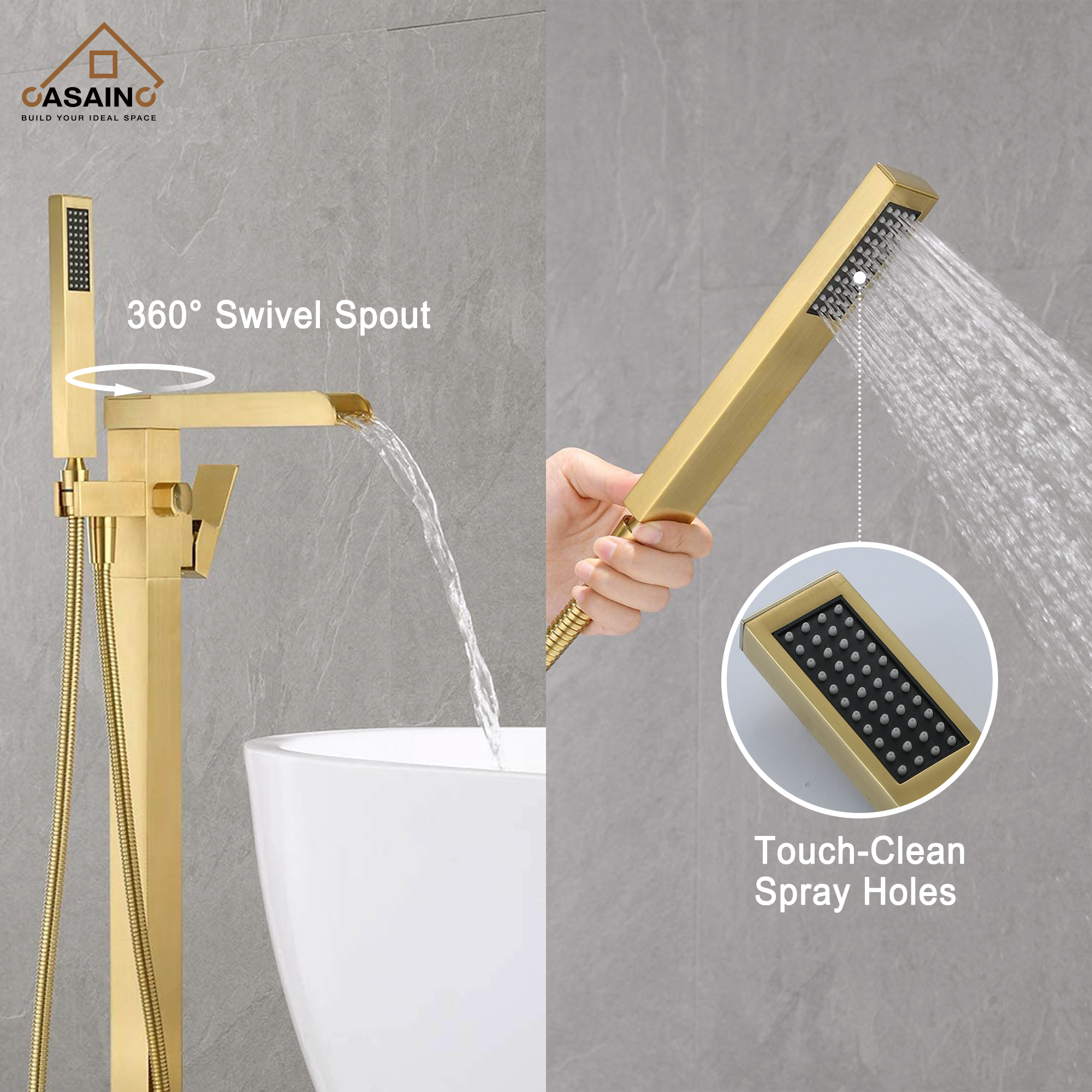 CASAINC Single Hand Shower Faucet in Brushed Nickel and More