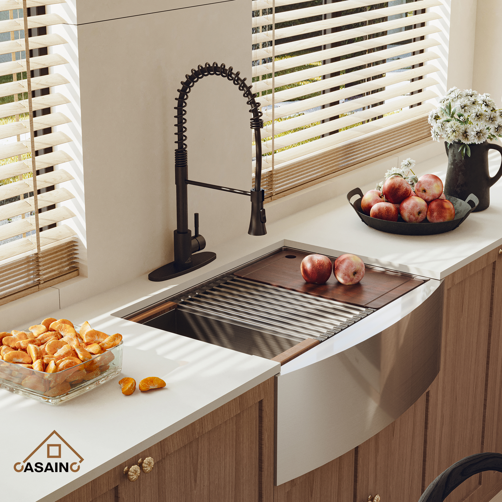 Farmhouse Stainless Steel 30/33/36 inch Single Bowl Kitchen Sink in Brushed