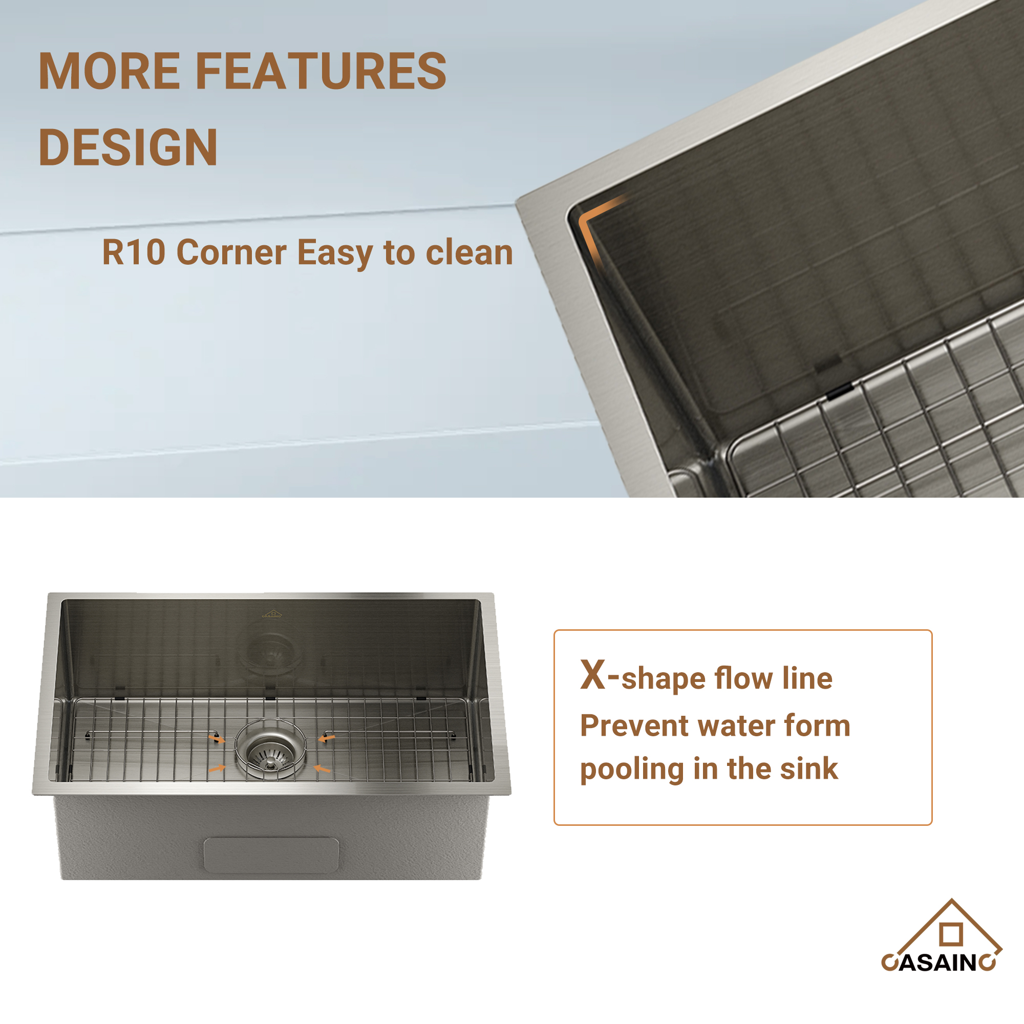 Undermount Stainless Steel 30/32 inch Single Bowl Kitchen Sink in Brushed