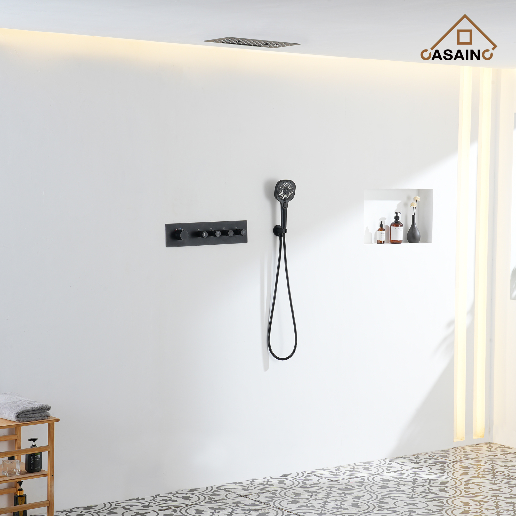 4 Functions 12 Inch Ceiling Mounted Thermostatic Shower System