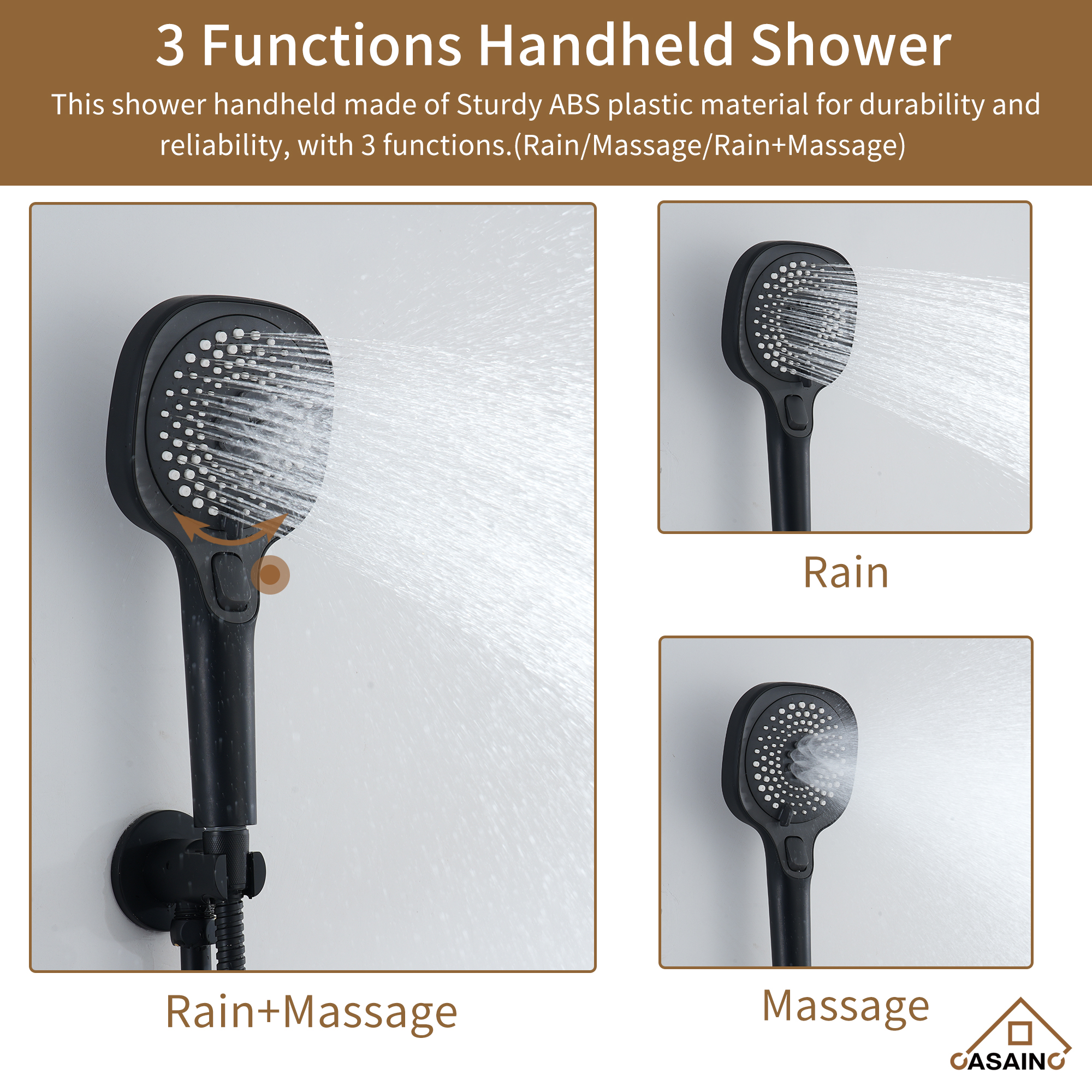 4 Functions 12 Inch Ceiling Mounted Thermostatic Shower System