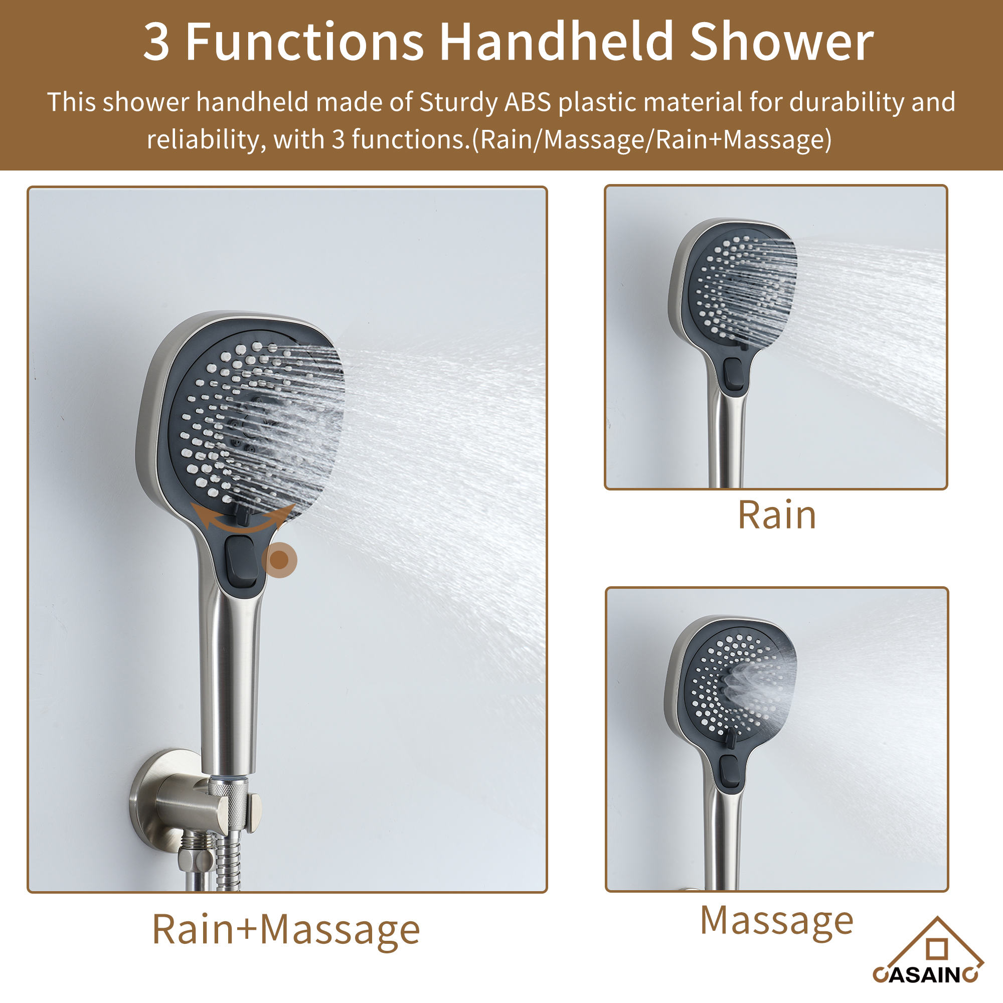4 Functions 12 Inch Ceiling Mounted Thermostatic Shower System