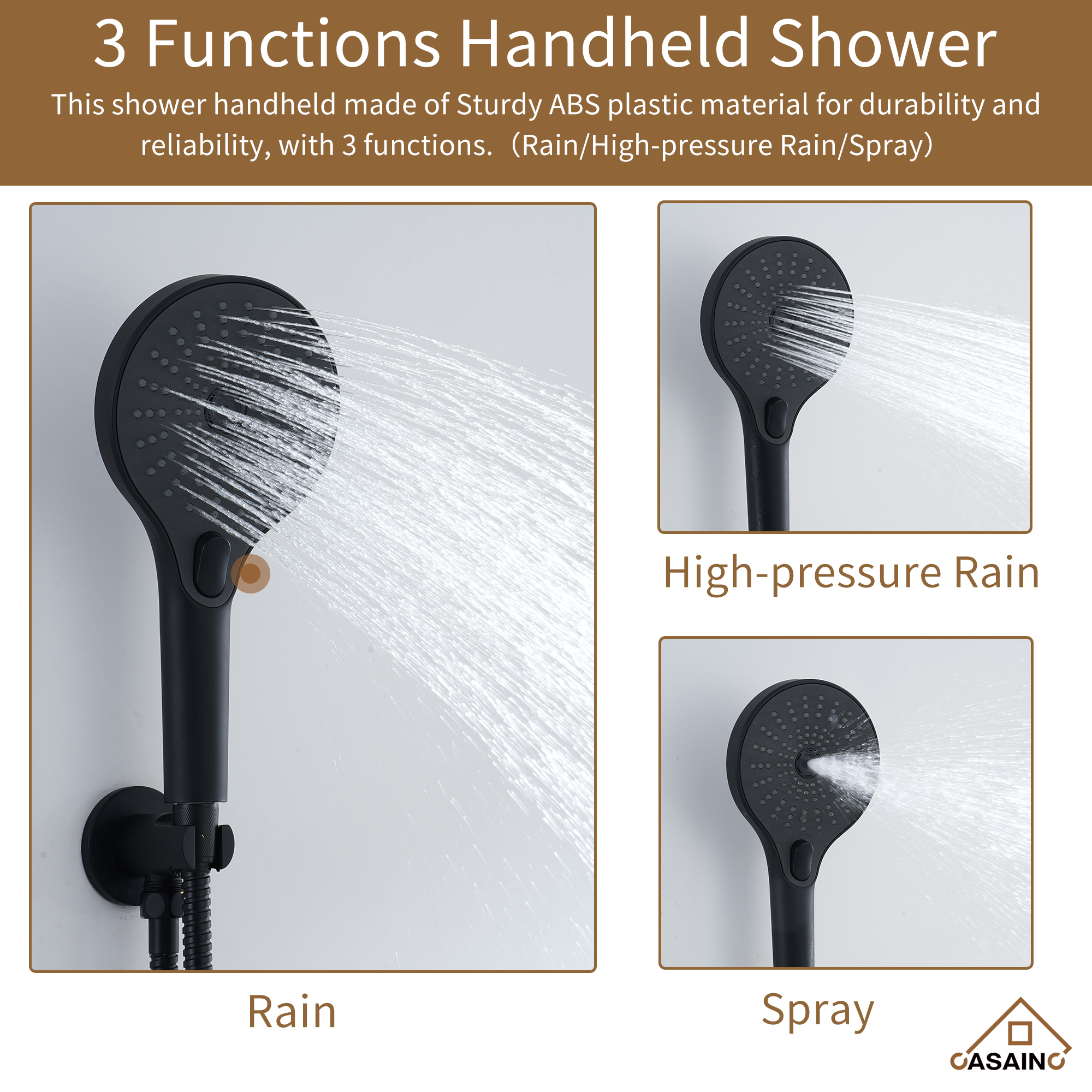 20 Inch Luxury Thermostatic Shower System in Matte Black