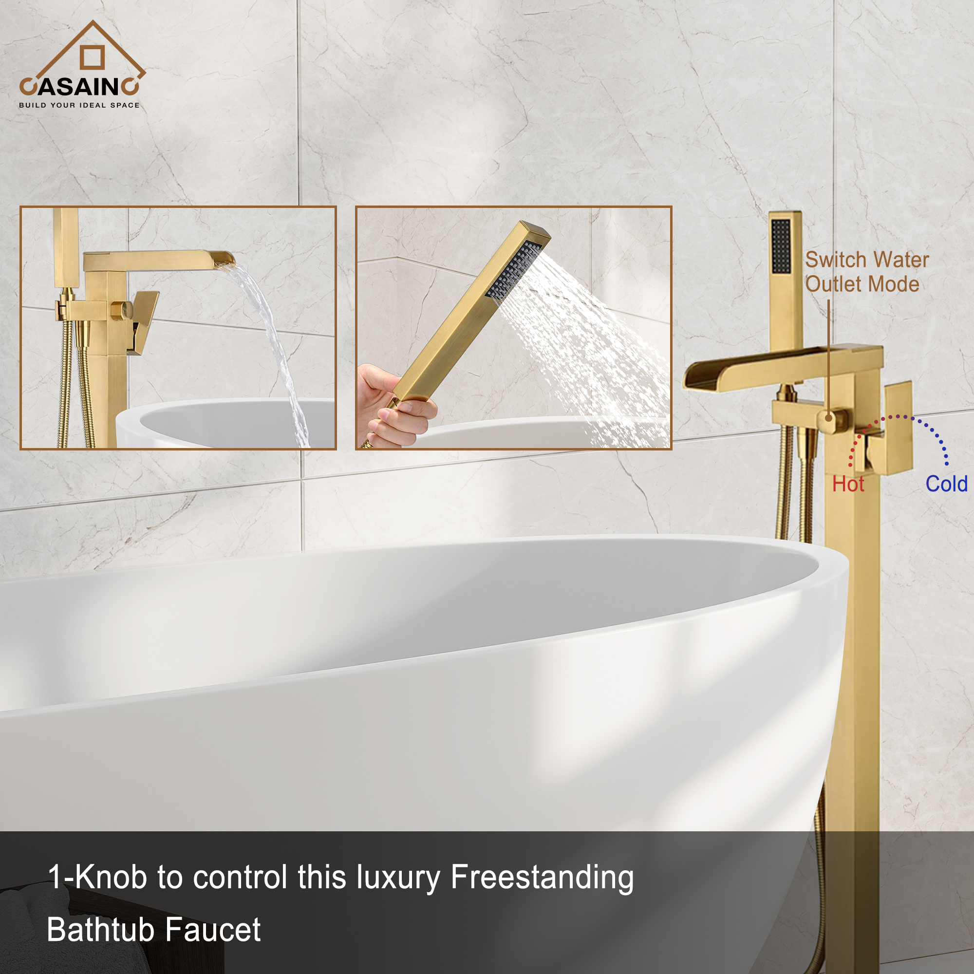 CASAINC Single Hand Shower Faucet in Brushed Nickel and More