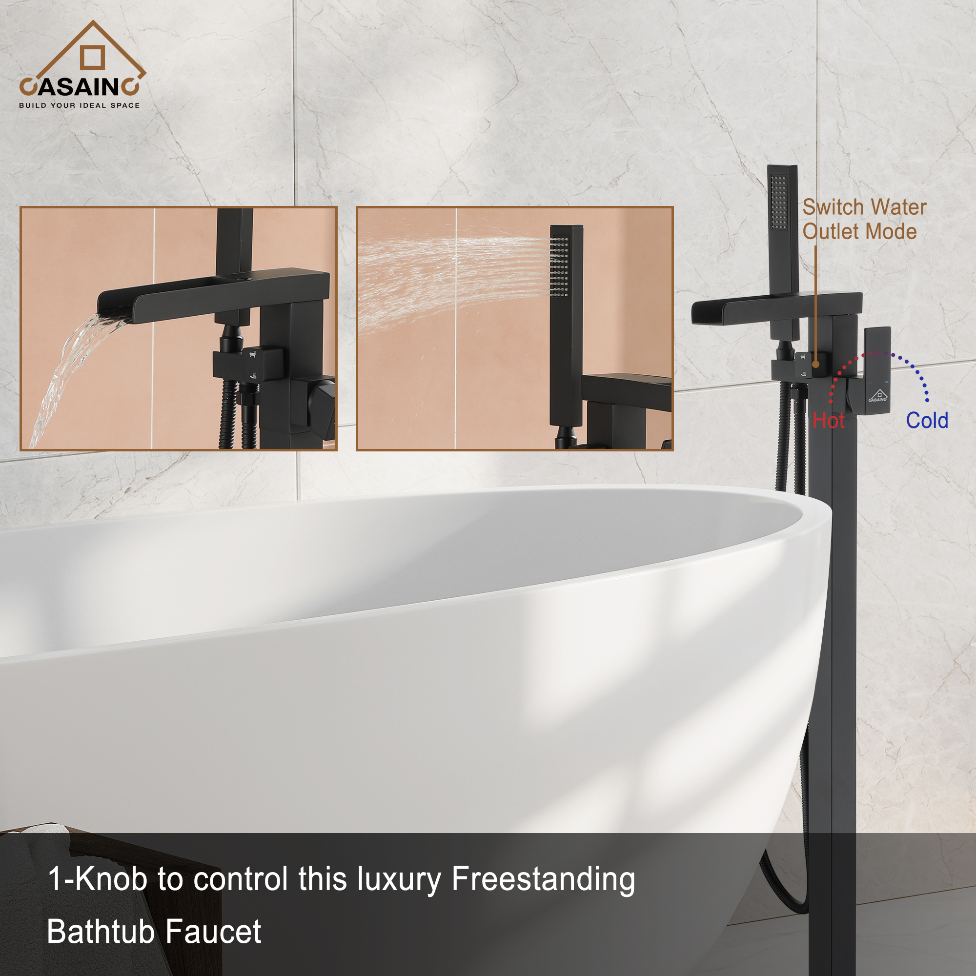 CASAINC Single Hand Shower Faucet in Brushed Nickel and More