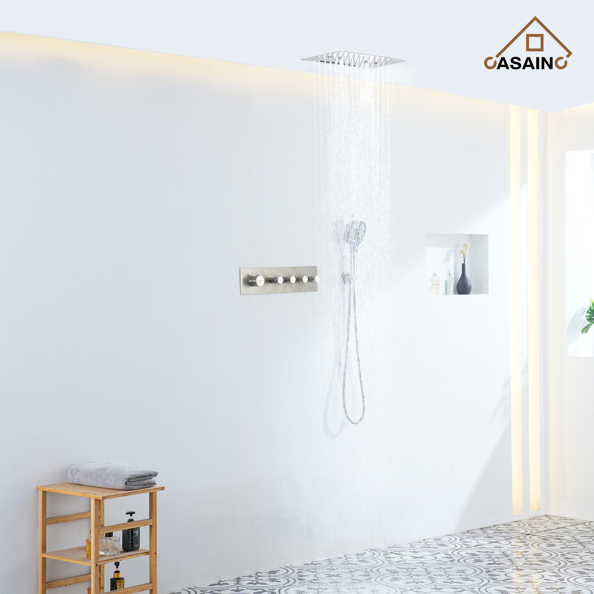 4 Functions 12 Inch Ceiling Mounted Thermostatic Shower System