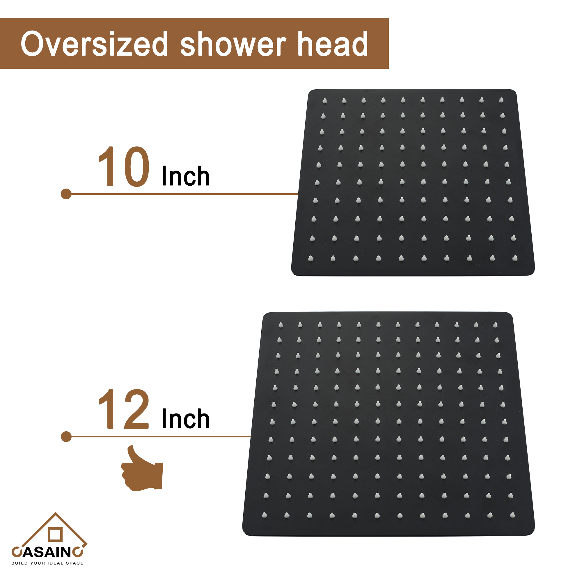 CASAINC 12 inch Wall Mounted Shower System with Bathtub Faucet and Hand Shower