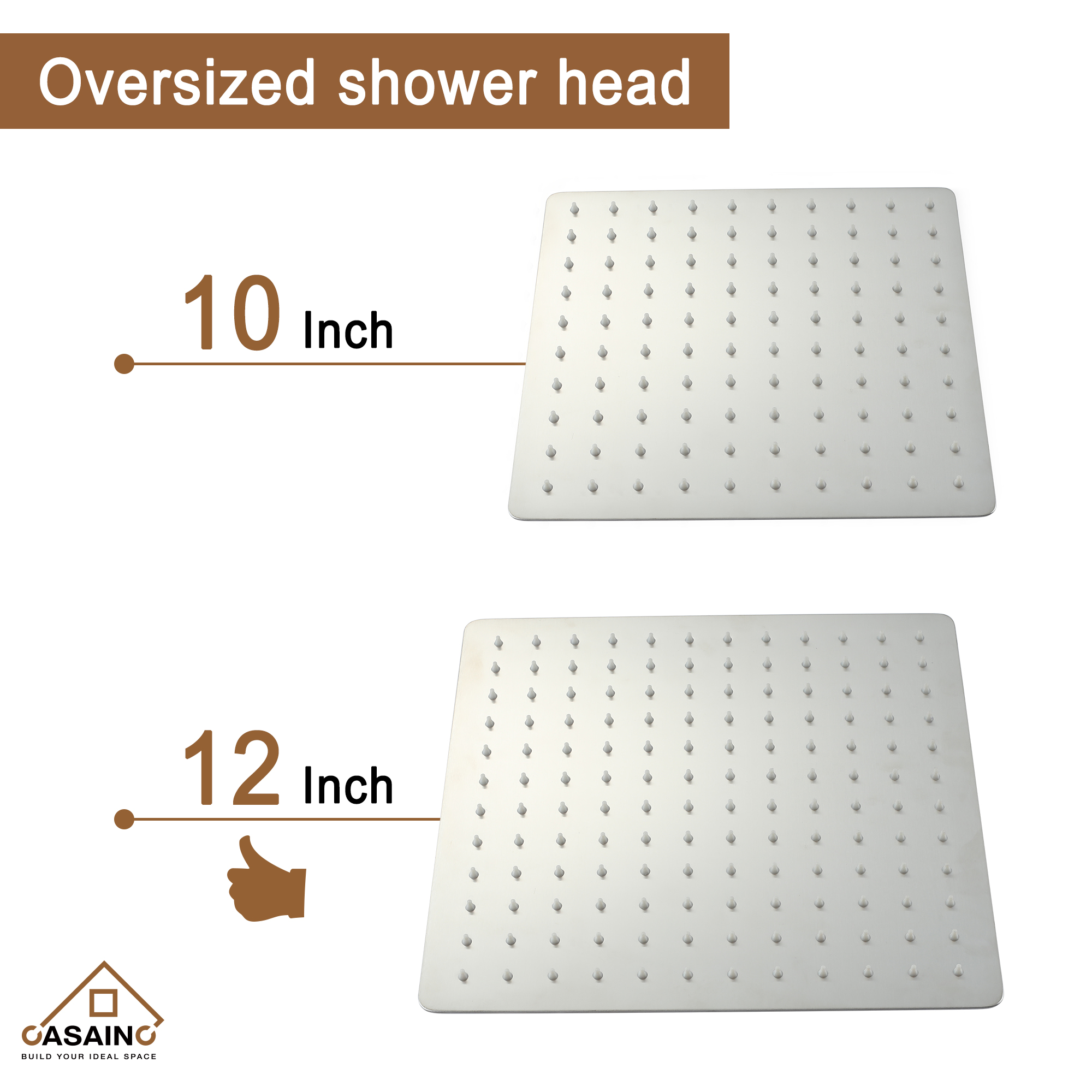 CASAINC 12 inch Wall Mounted Shower System with Bathtub Faucet and Hand Shower