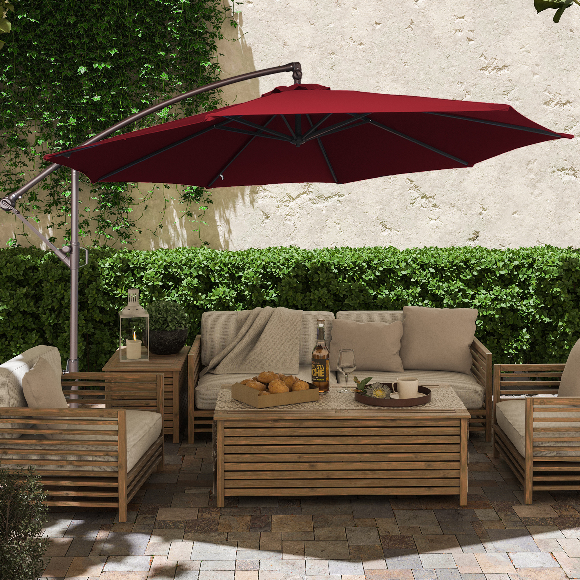 10ft×10ft Cantilever Umbrella without Base