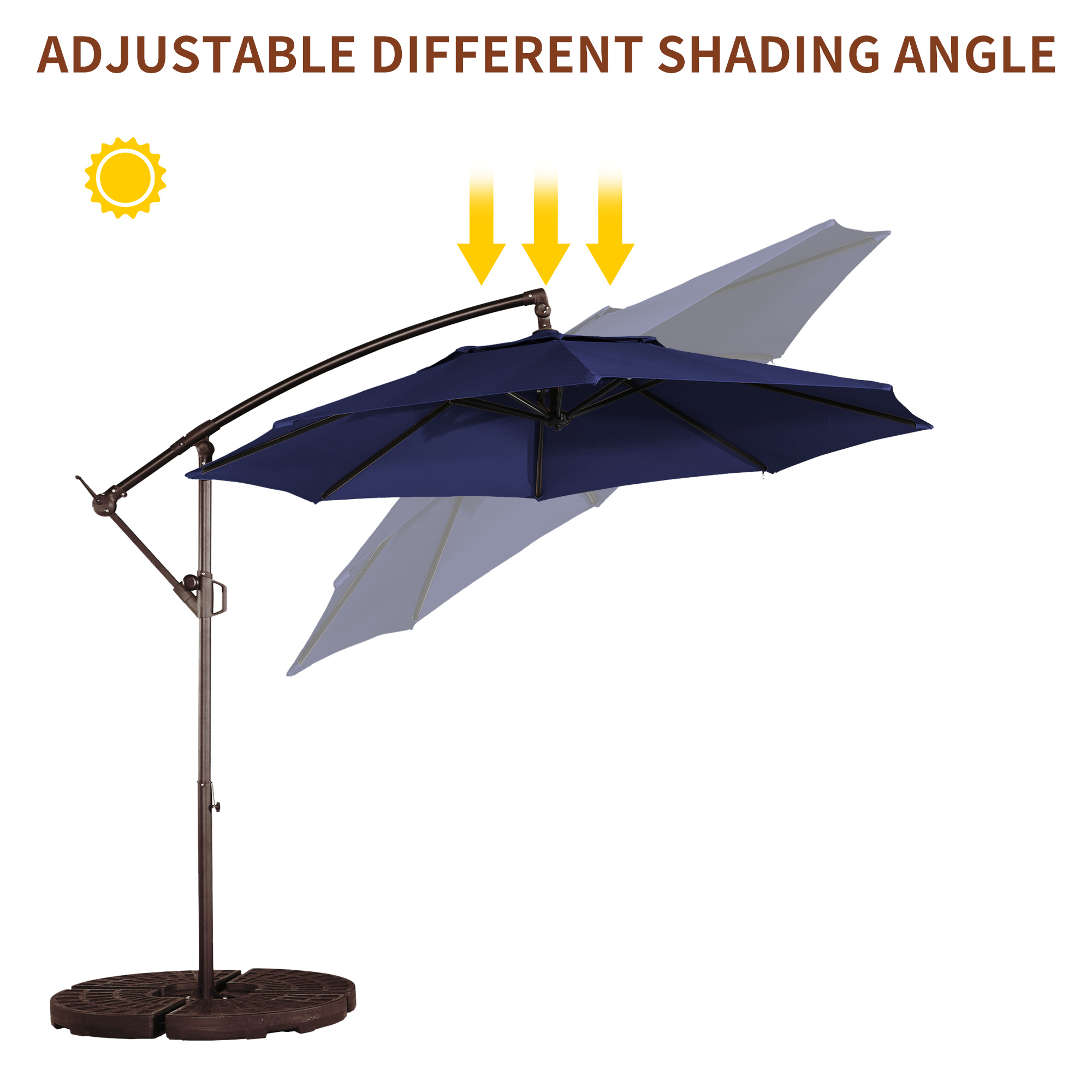 10ft×10ft Cantilever Umbrella without Base