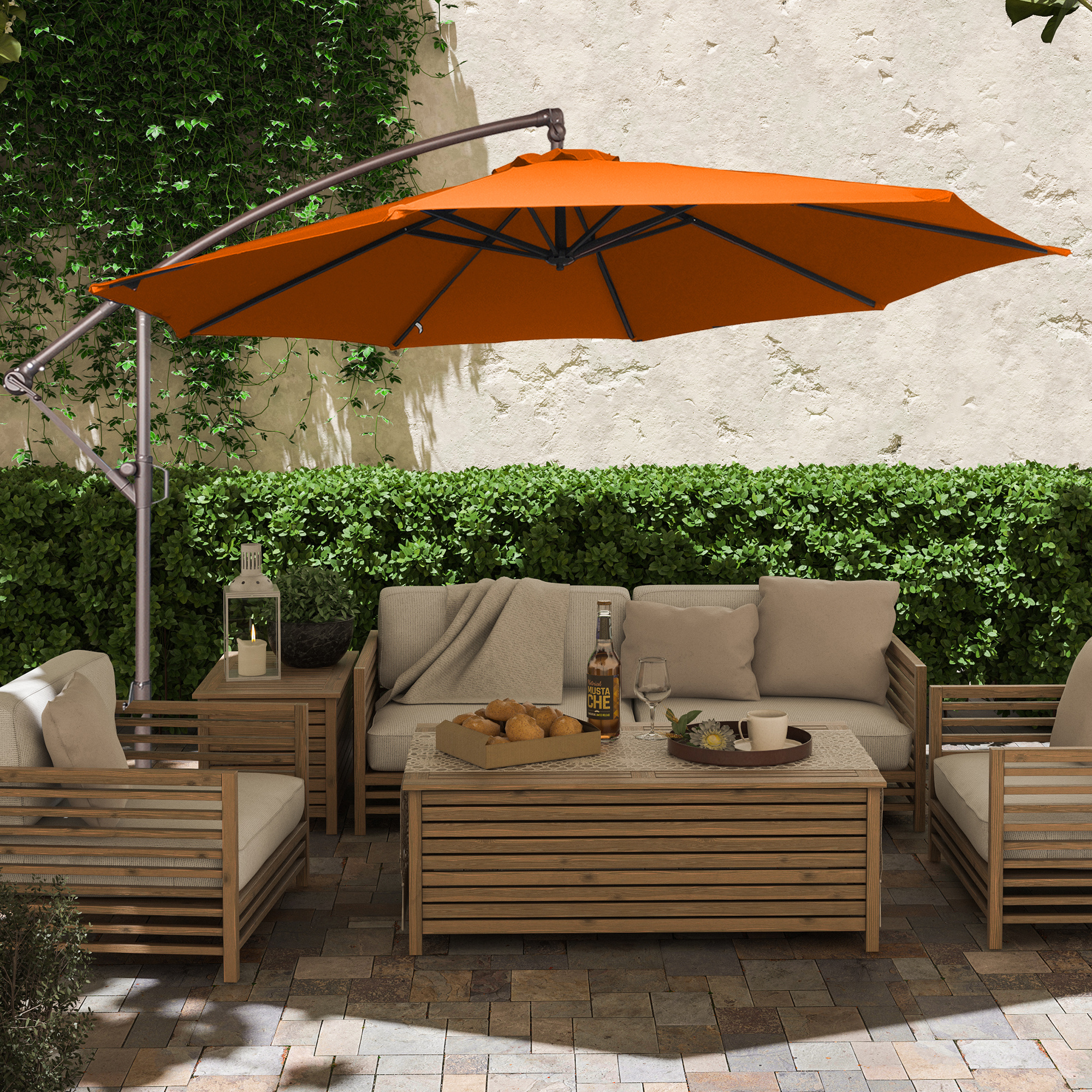 10ft×10ft Cantilever Umbrella without Base