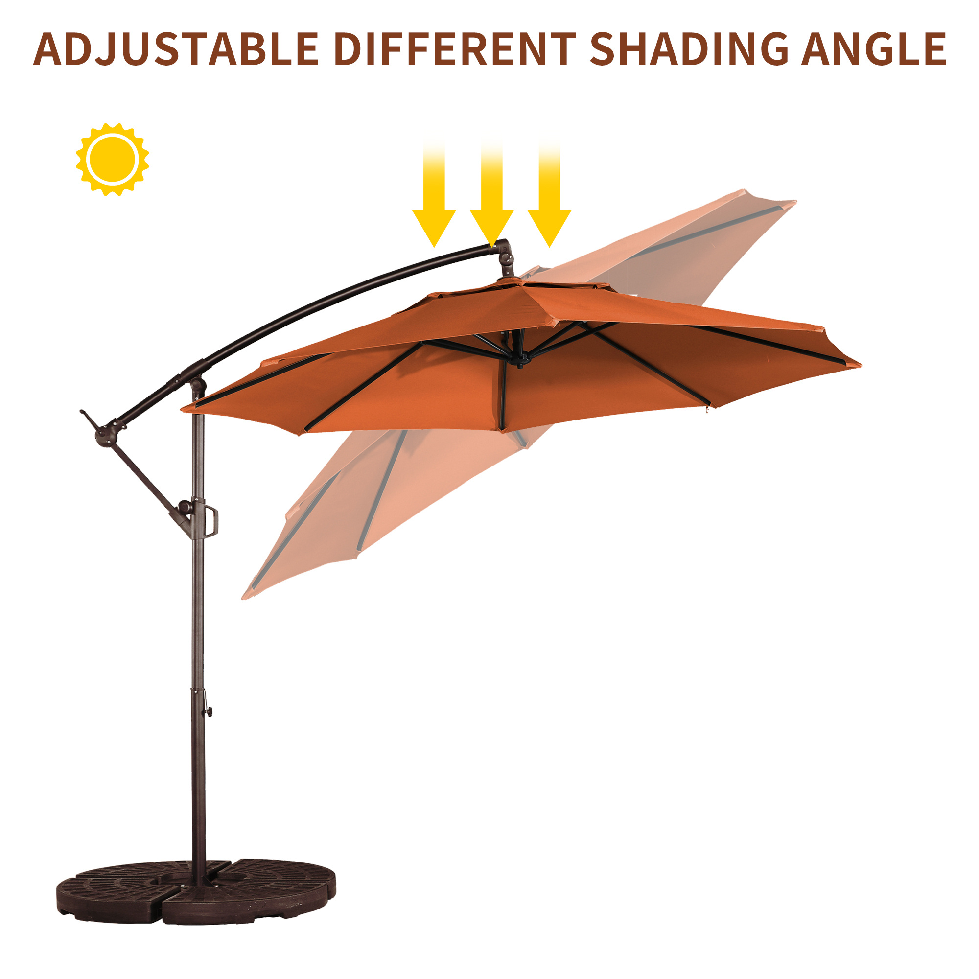10ft×10ft Cantilever Umbrella without Base