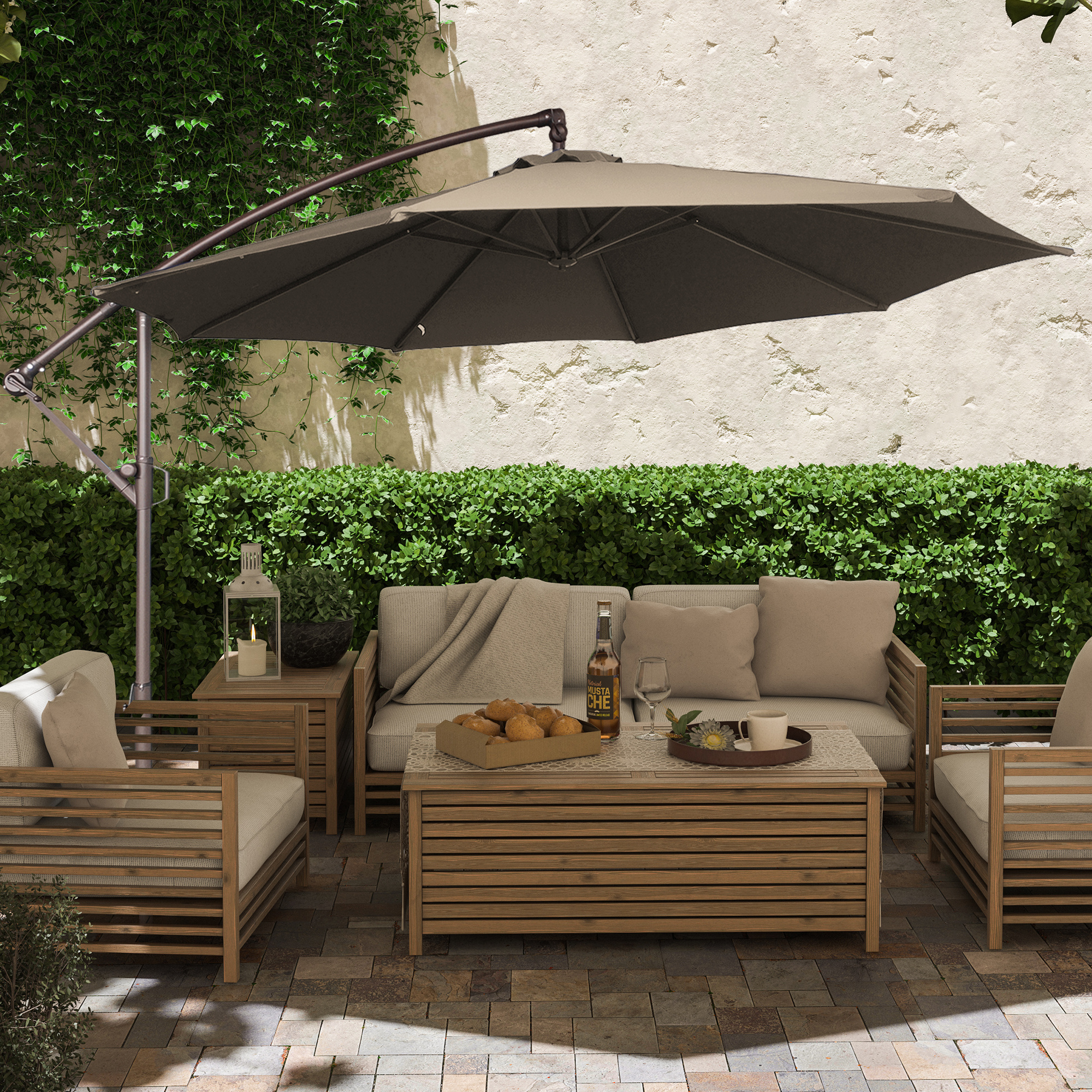 10ft×10ft Cantilever Umbrella without Base