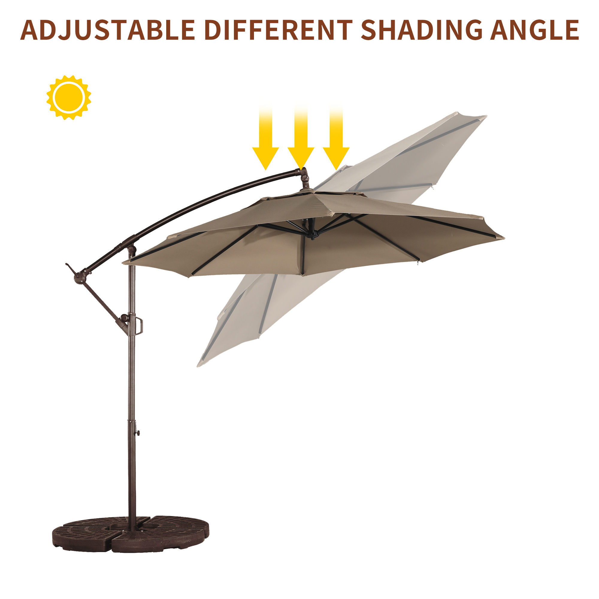 10ft×10ft Cantilever Umbrella without Base