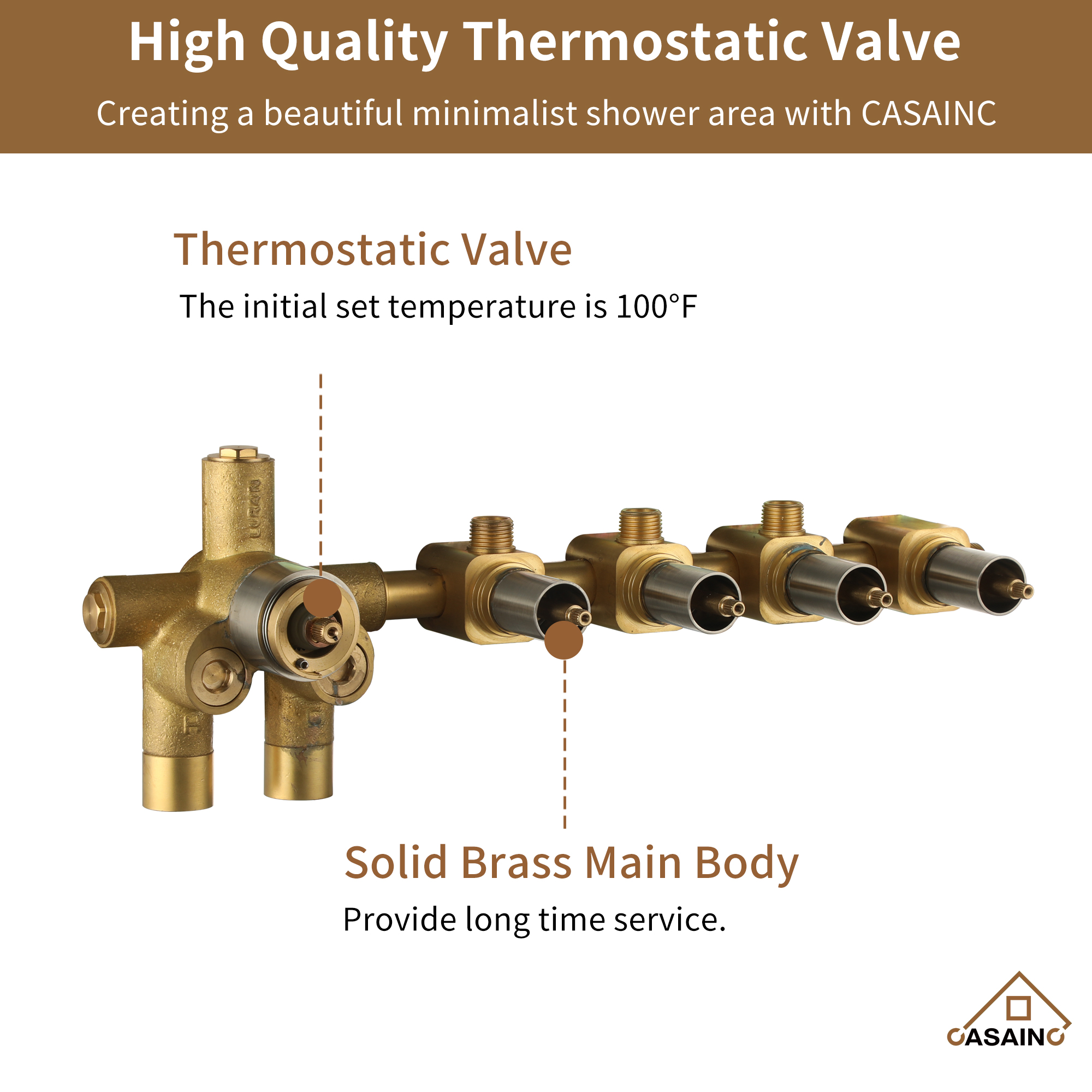 4 Functions 12 Inch Ceiling Mounted Thermostatic Shower System