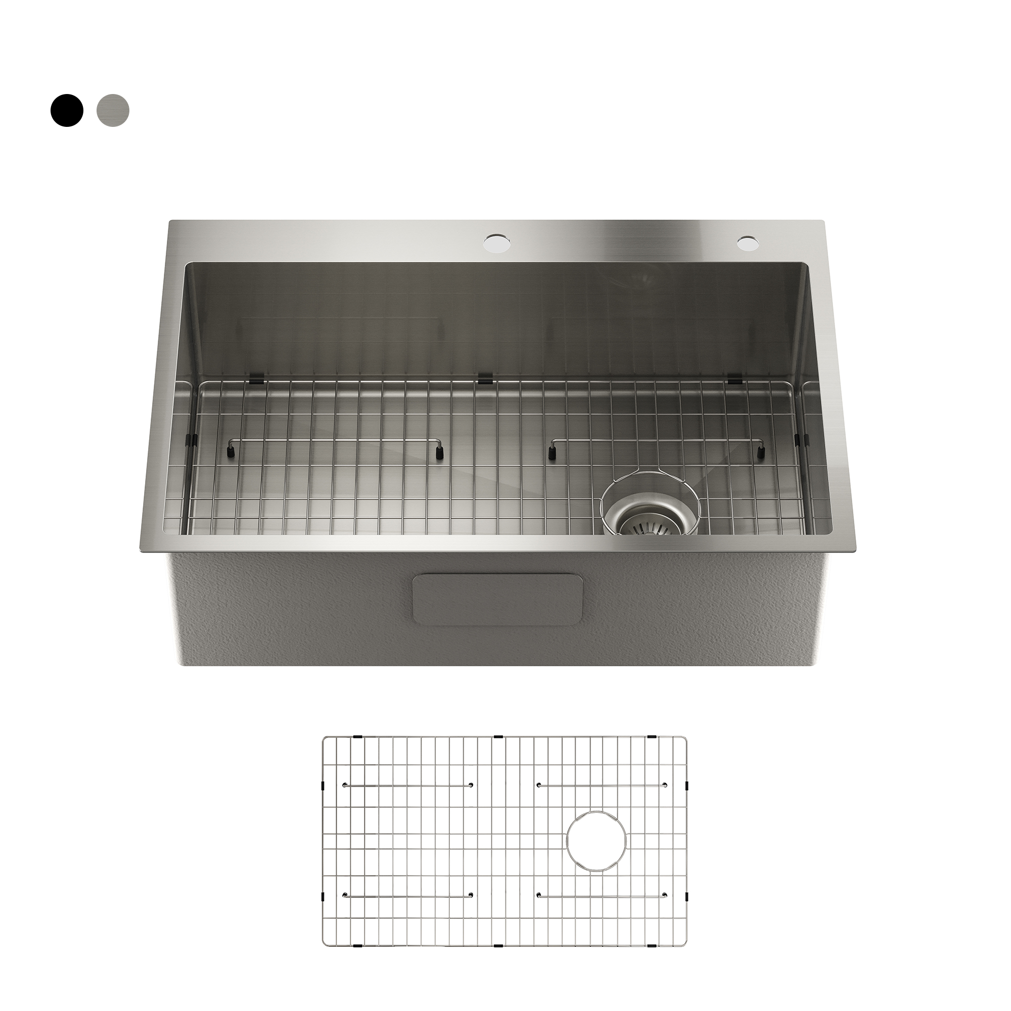 Drop-In Stainless Steel 33-inch 1-Hole Single Bowl Kitchen Sink in Brushed