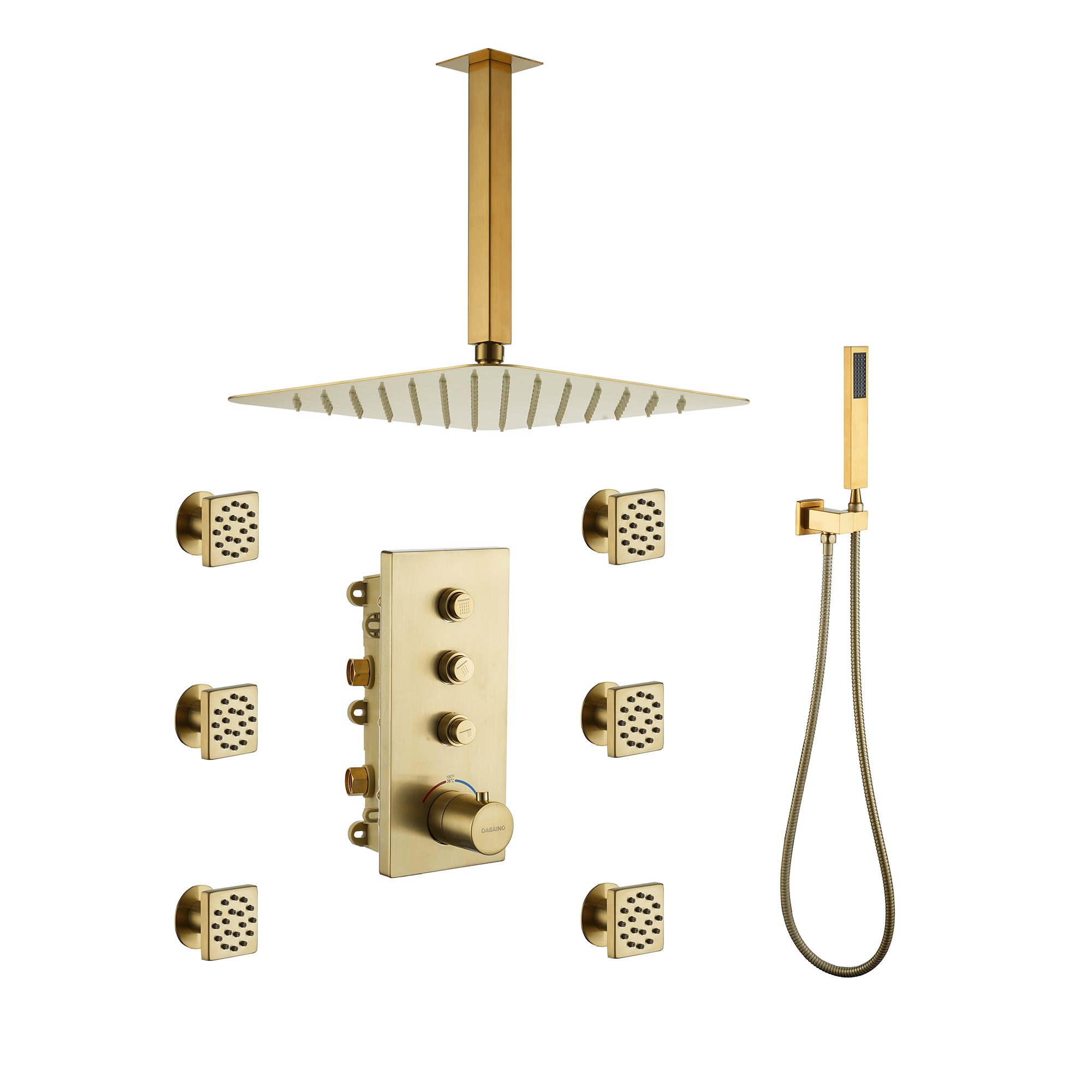 3 Functions 12 Inch Thermostatic Shower System