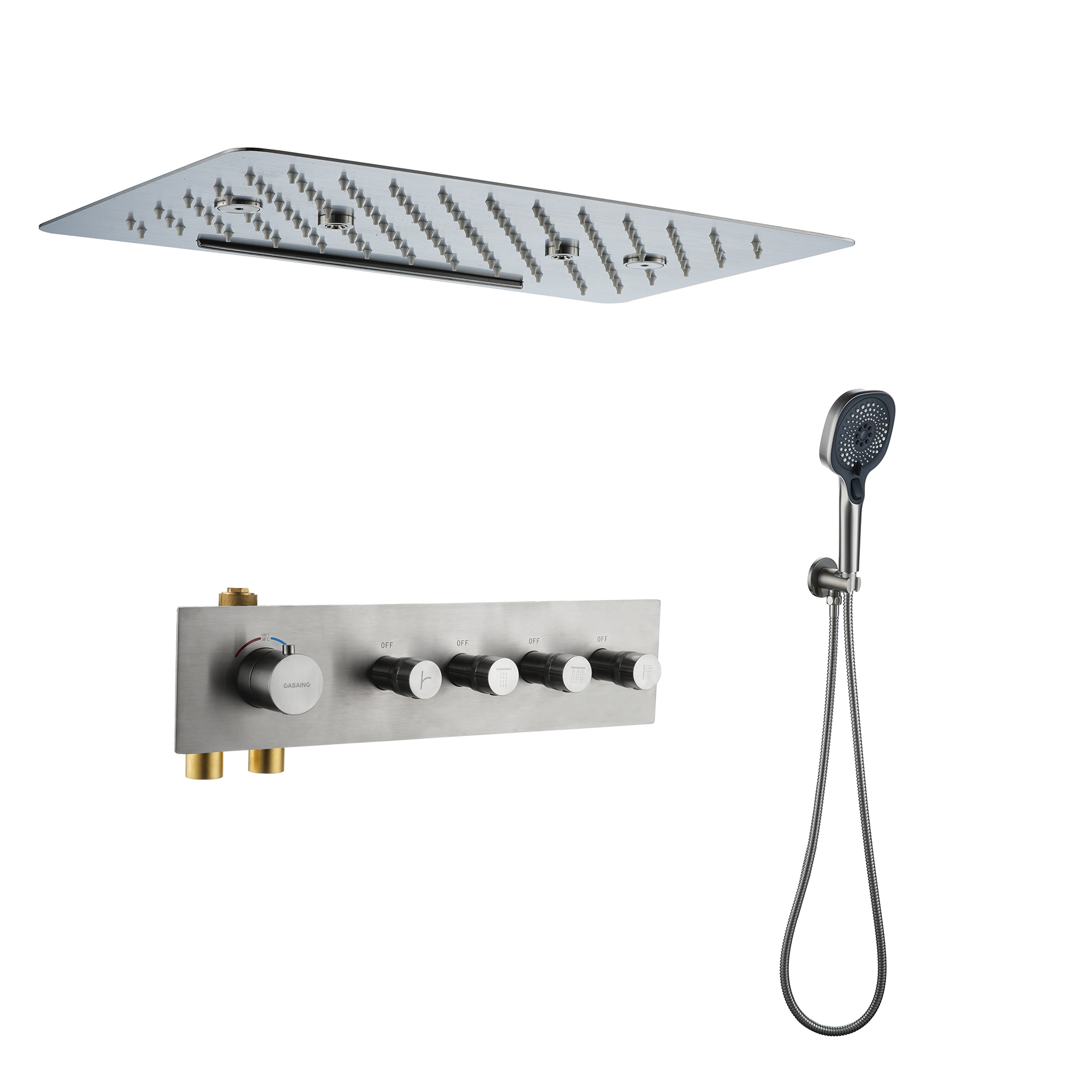 4 Functions 12 Inch Ceiling Mounted Thermostatic Shower System