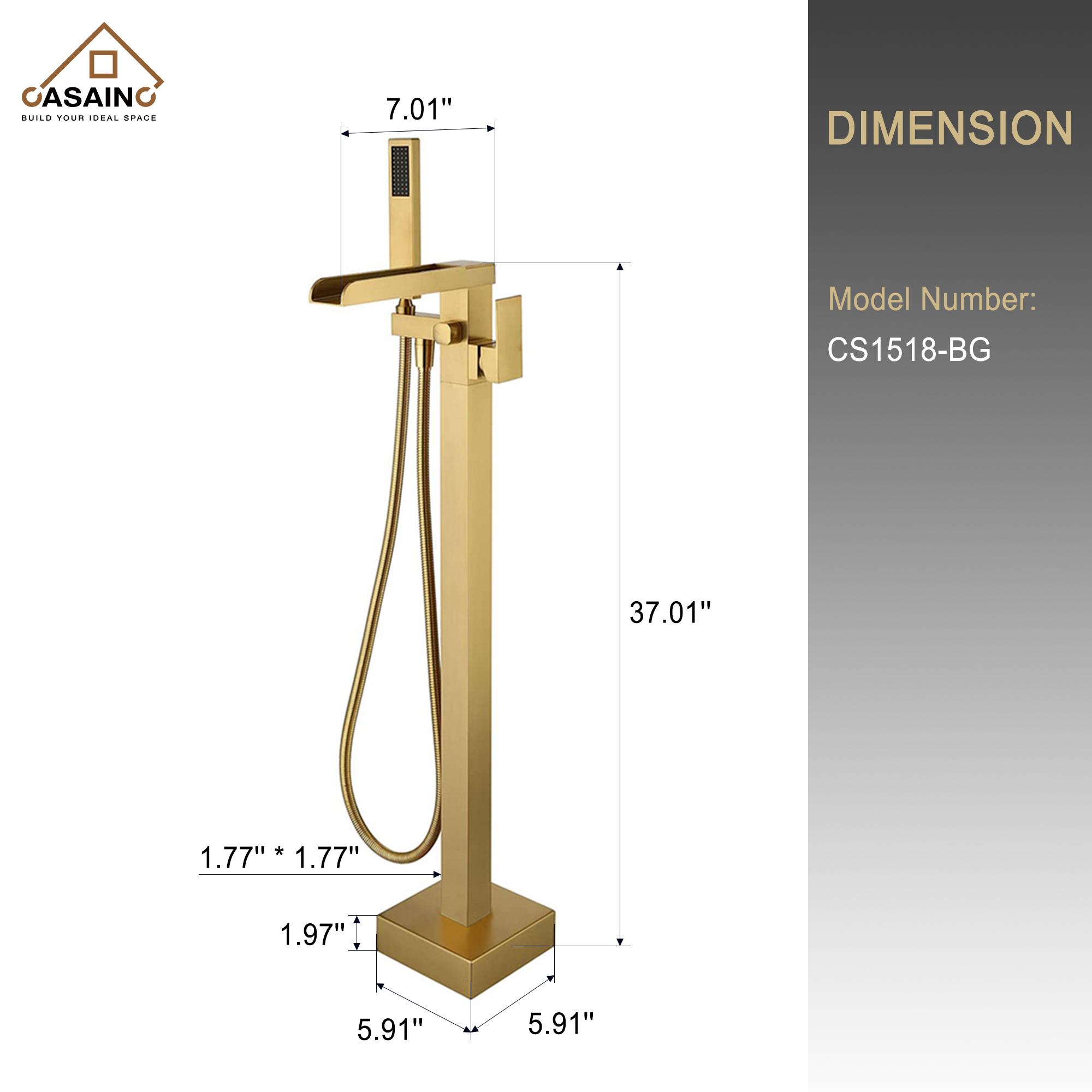 CASAINC Single Hand Shower Faucet in Brushed Nickel and More