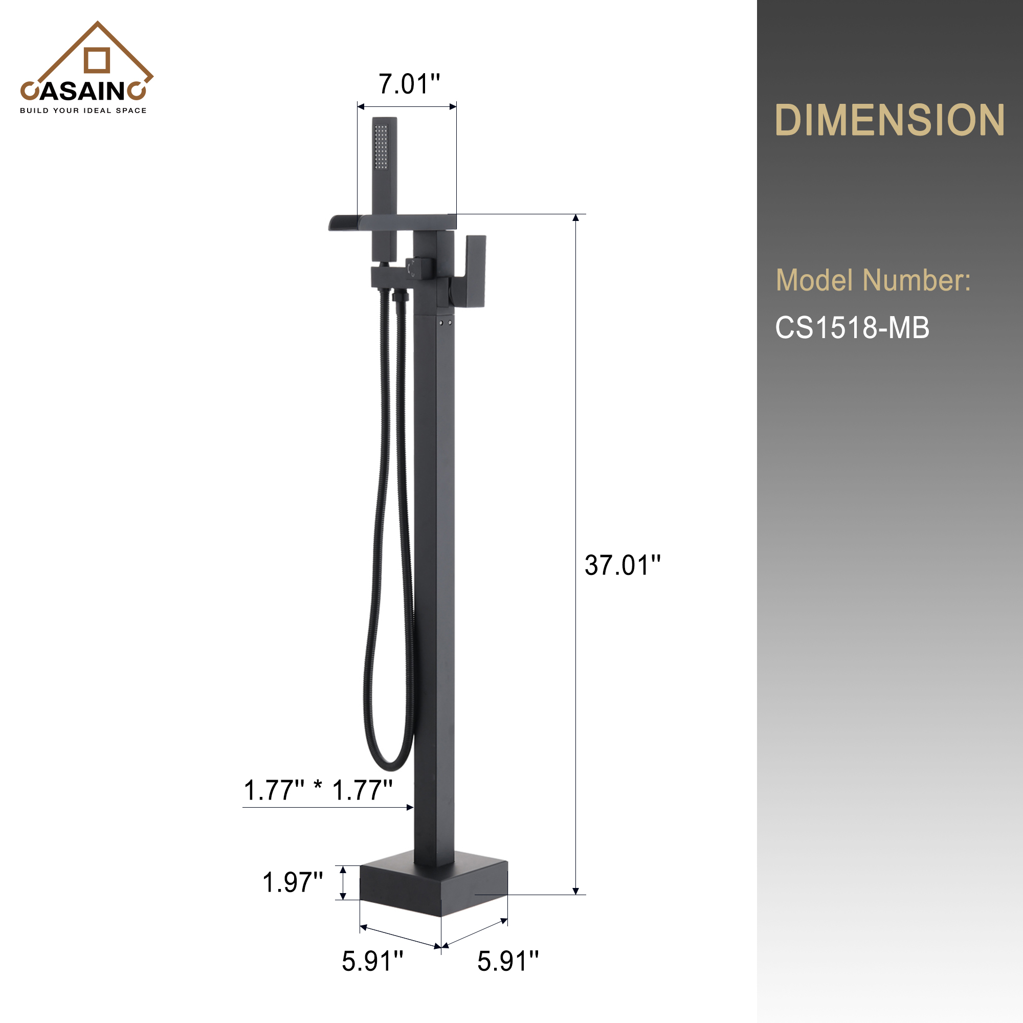 CASAINC Single Hand Shower Faucet in Brushed Nickel and More