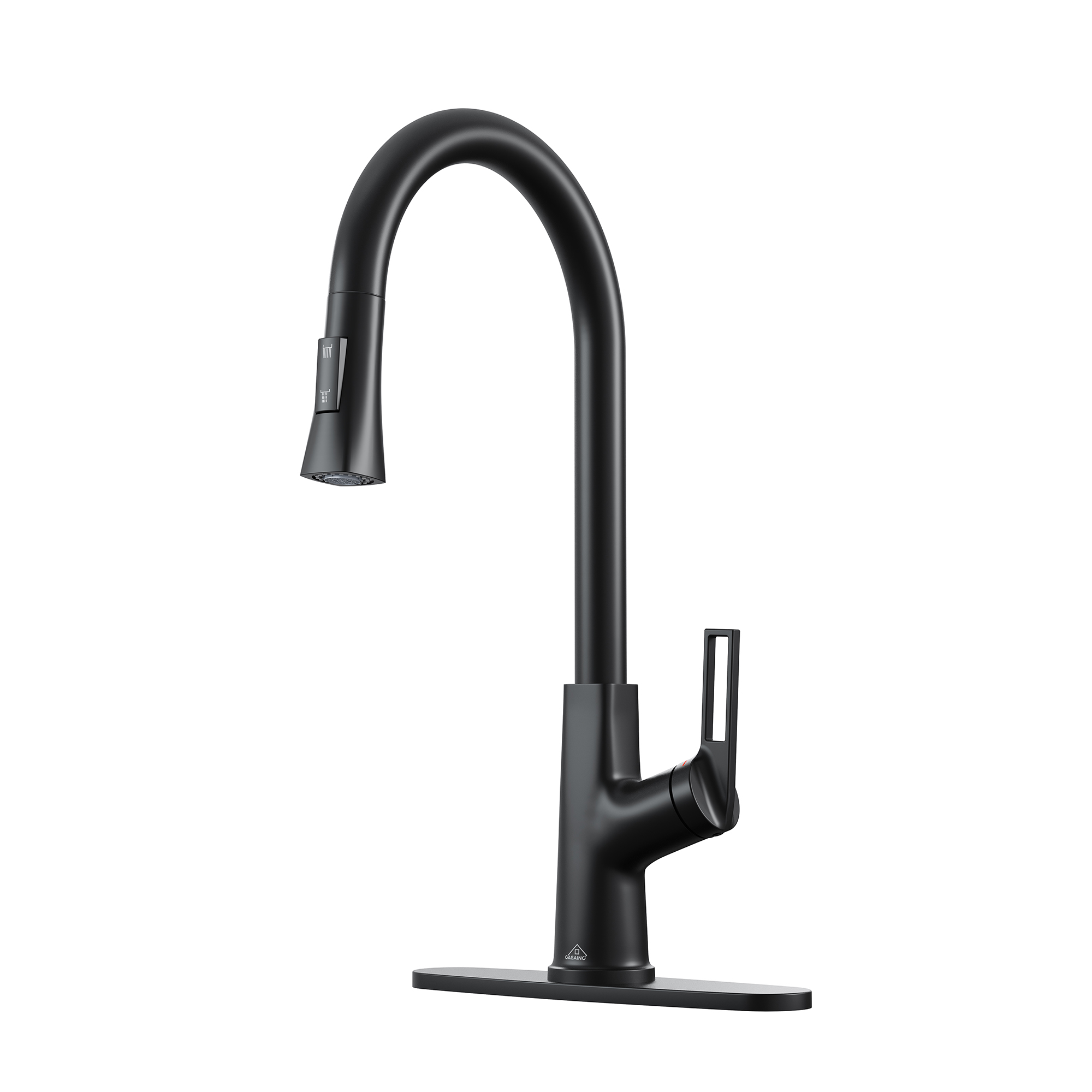 Single-Handle Pull-Out Sprayer Kitchen Faucet Deckplate Included in Brushed Nickel/Matte Black/Matte White/Brushed Gold