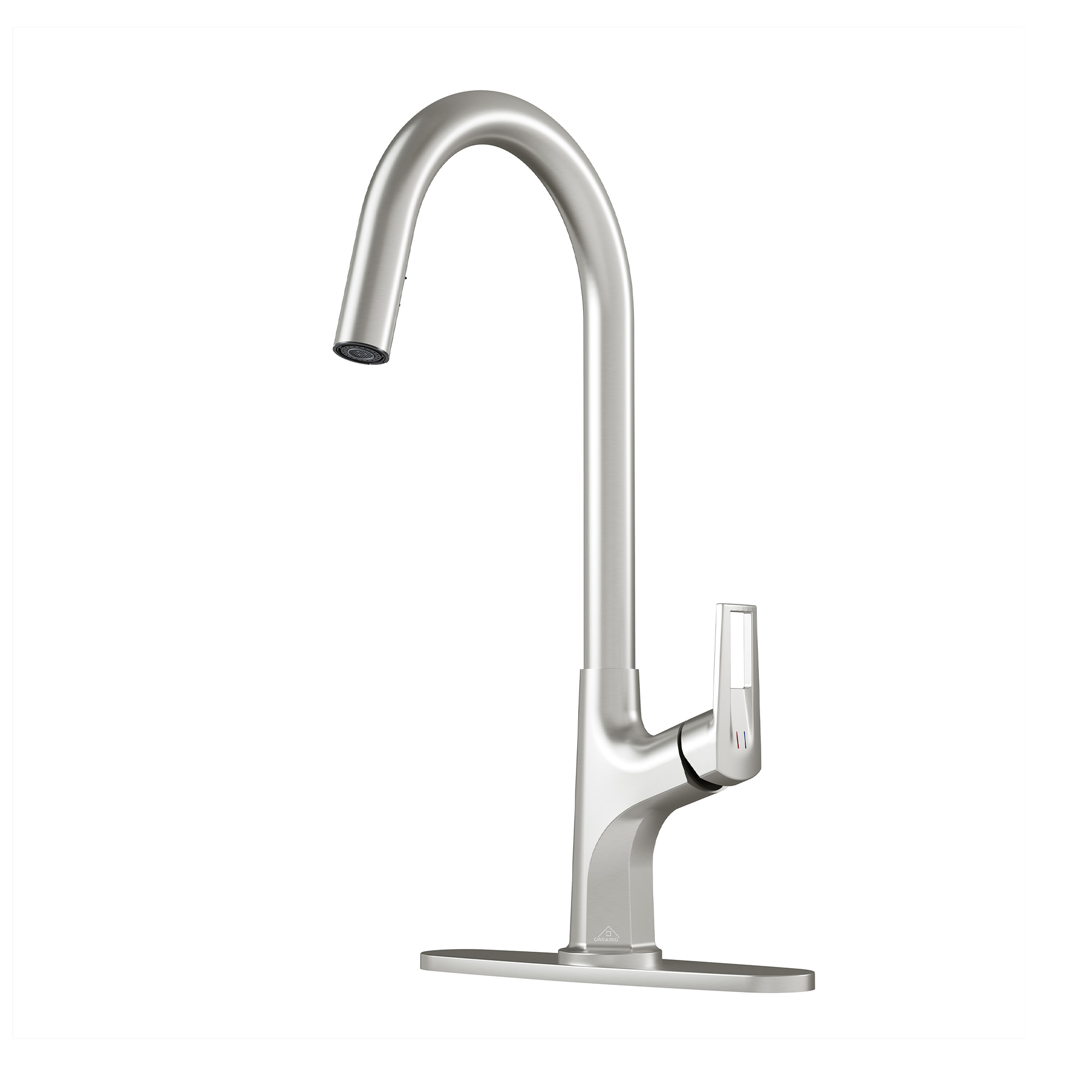 Single-Handle Kitchen Faucet with Pull-Out Sprayer in Matte Black Brushed Nickel Brushed Gold