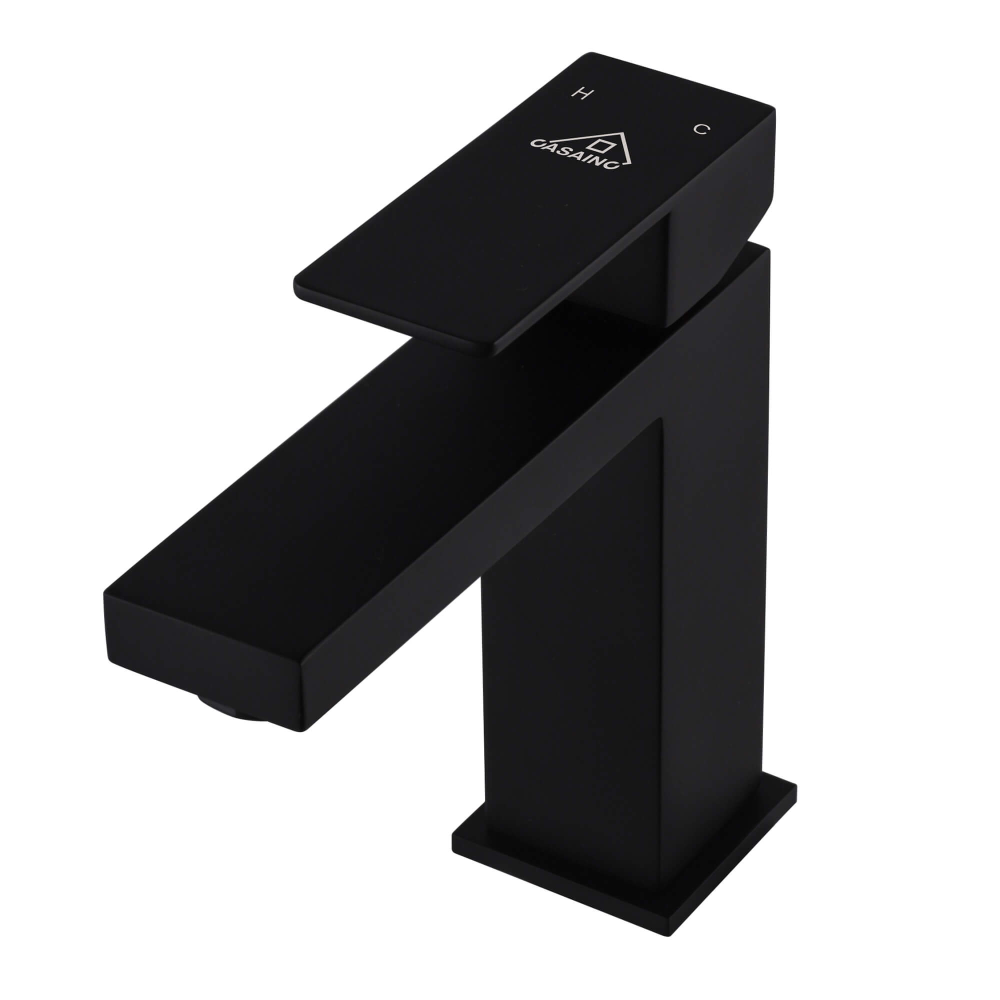 Casainc Matte Black 1-Handle Residential Freestanding Sink Faucet