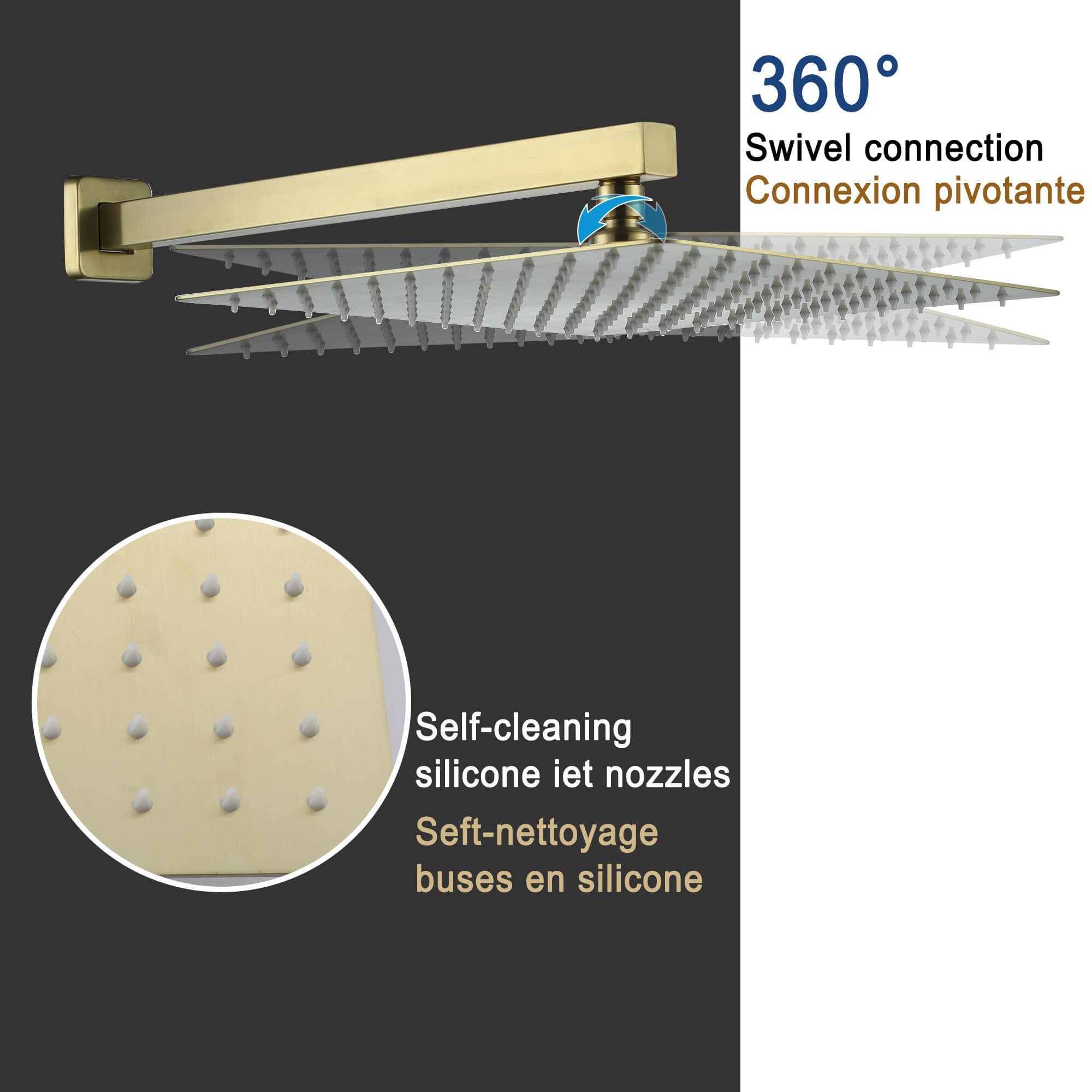 CASAINC 12 inch Wall Mounted Shower System with Bathtub Faucet and Hand Shower