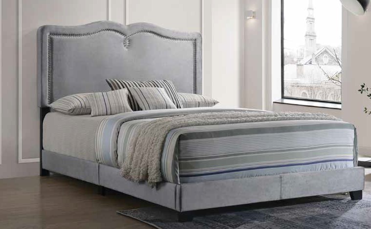 ACME Reuben Queen Bed, Gray Velvet-CASAINC