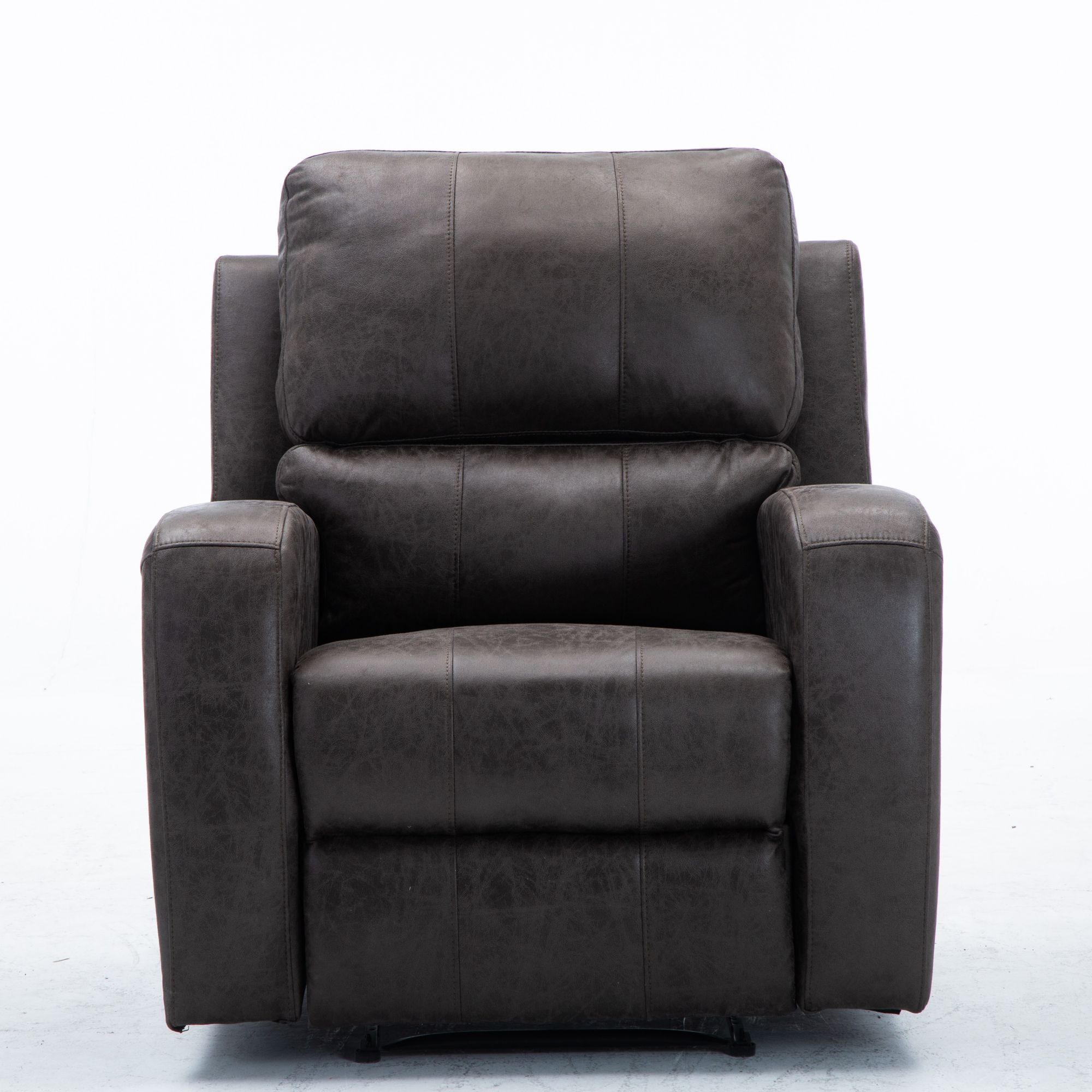 Power Recliner Chair-Comfortable Suede Leather Recliner-Power Recliner Chair with USB Charge Port-Overstuffed Home Theater Seating-Single Sofa for Living Room and Bedroom(Smoky Grey)-CASAINC