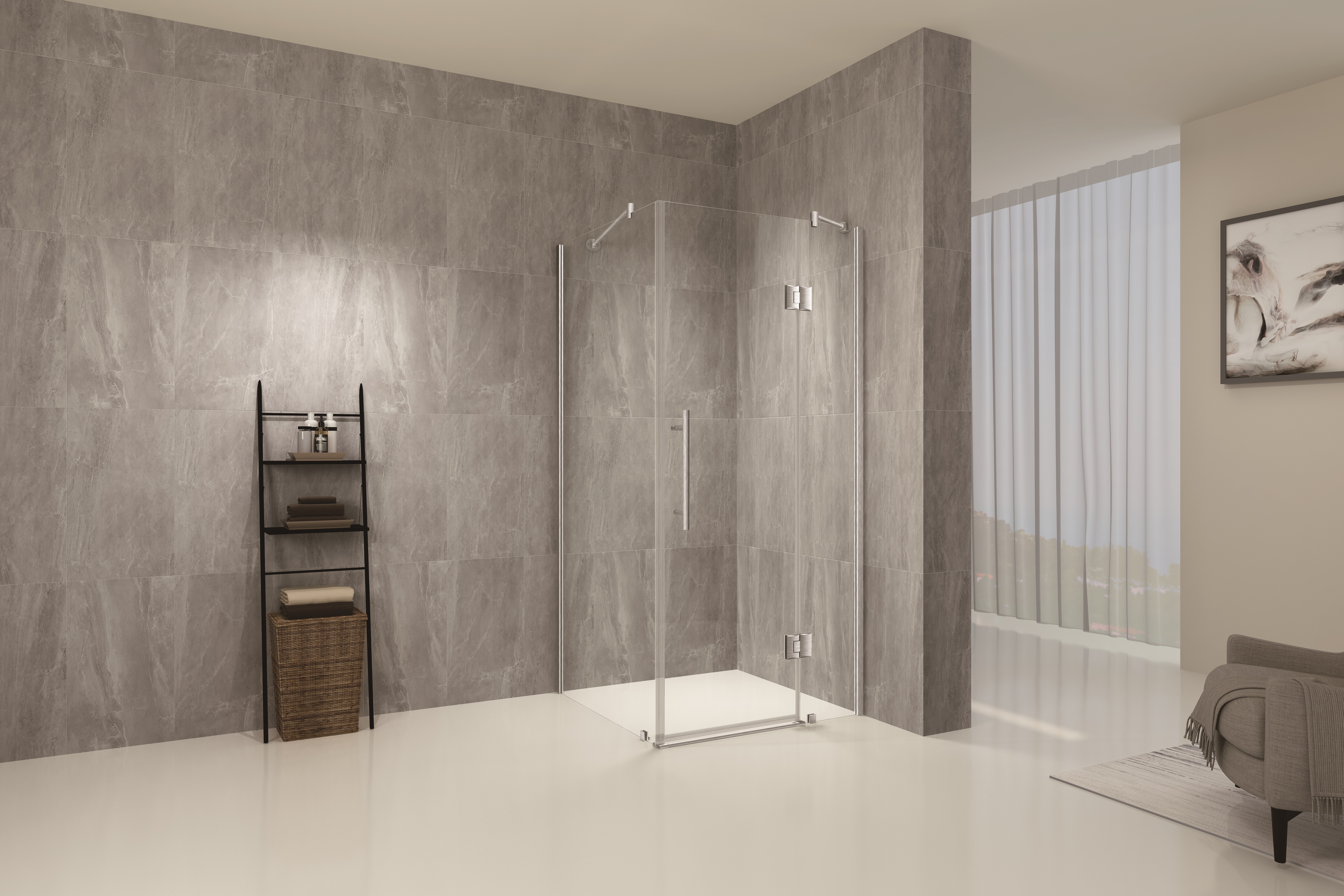TRUSTMADE 38 in. W x 38 in. D x 76 in. H Frameless Square Hinged Shower Enclosure (cUPC Approved)-CASAINC