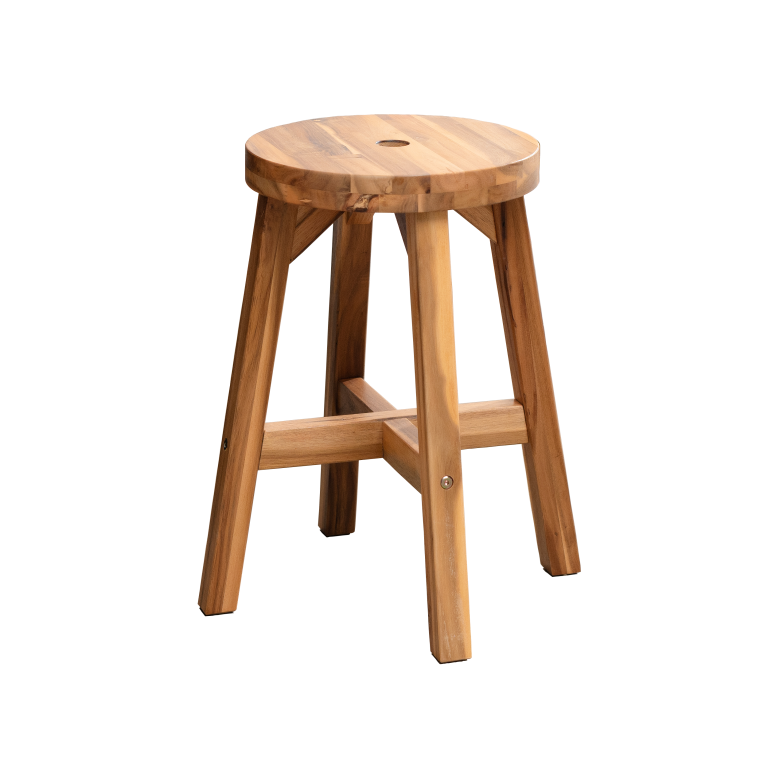 BEEFURNI Acacia Wood Stool Round Top Chairs Best Ideas End Tables For Sofas Sub-stool for Living Room Bedside Strong Weight Capacity Upto 350 LBS, Natural Color-CASAINC