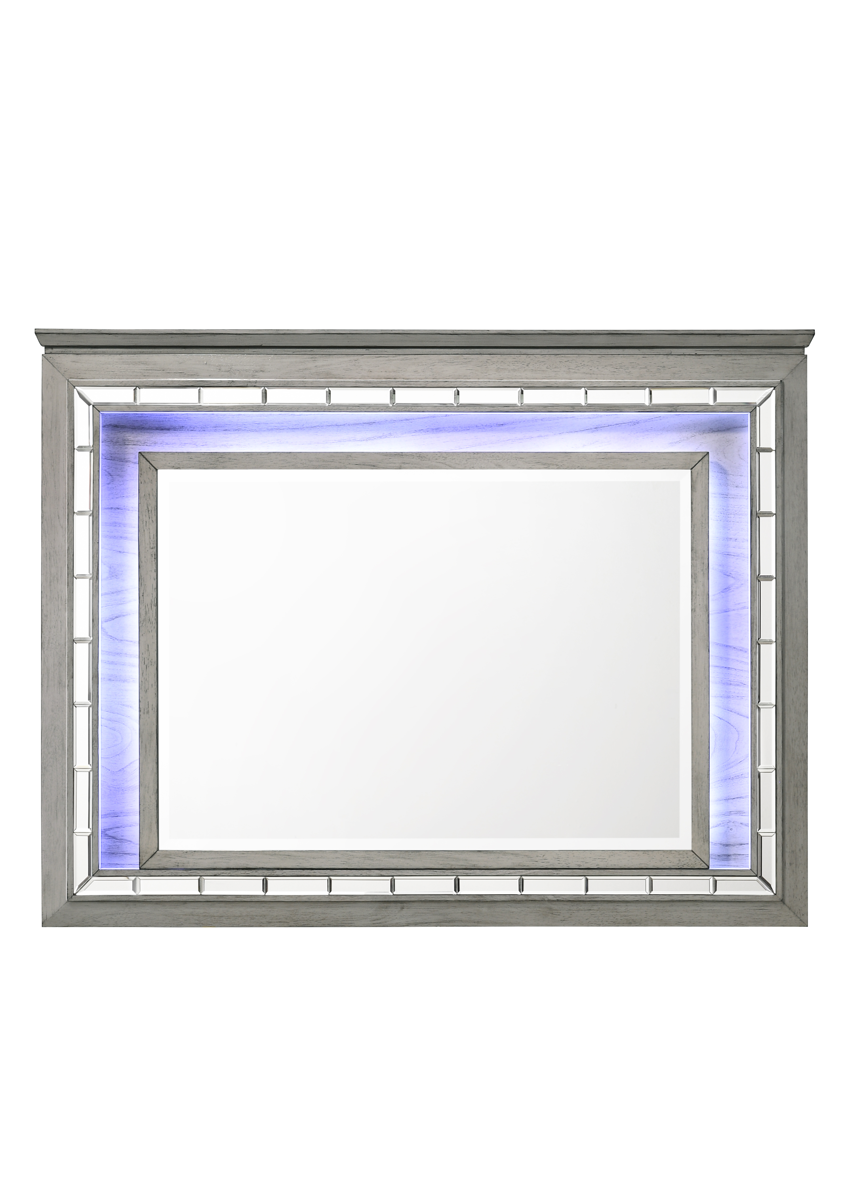 ACME Antares Mirror (LED), Light Gray Oak