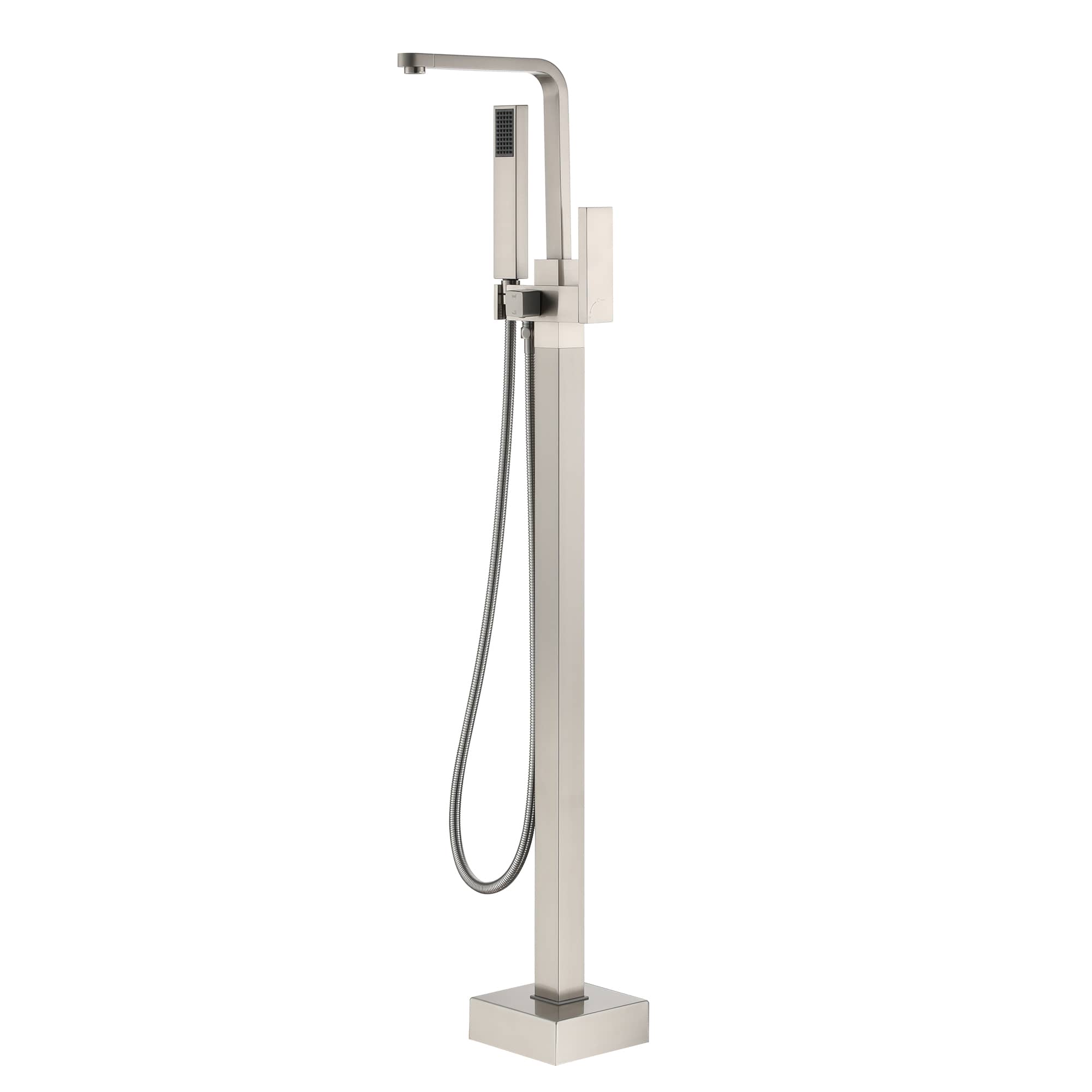 CASAINC Chrome 1 Hand Freestanding Bathtub Faucet with Handheld Shower Head