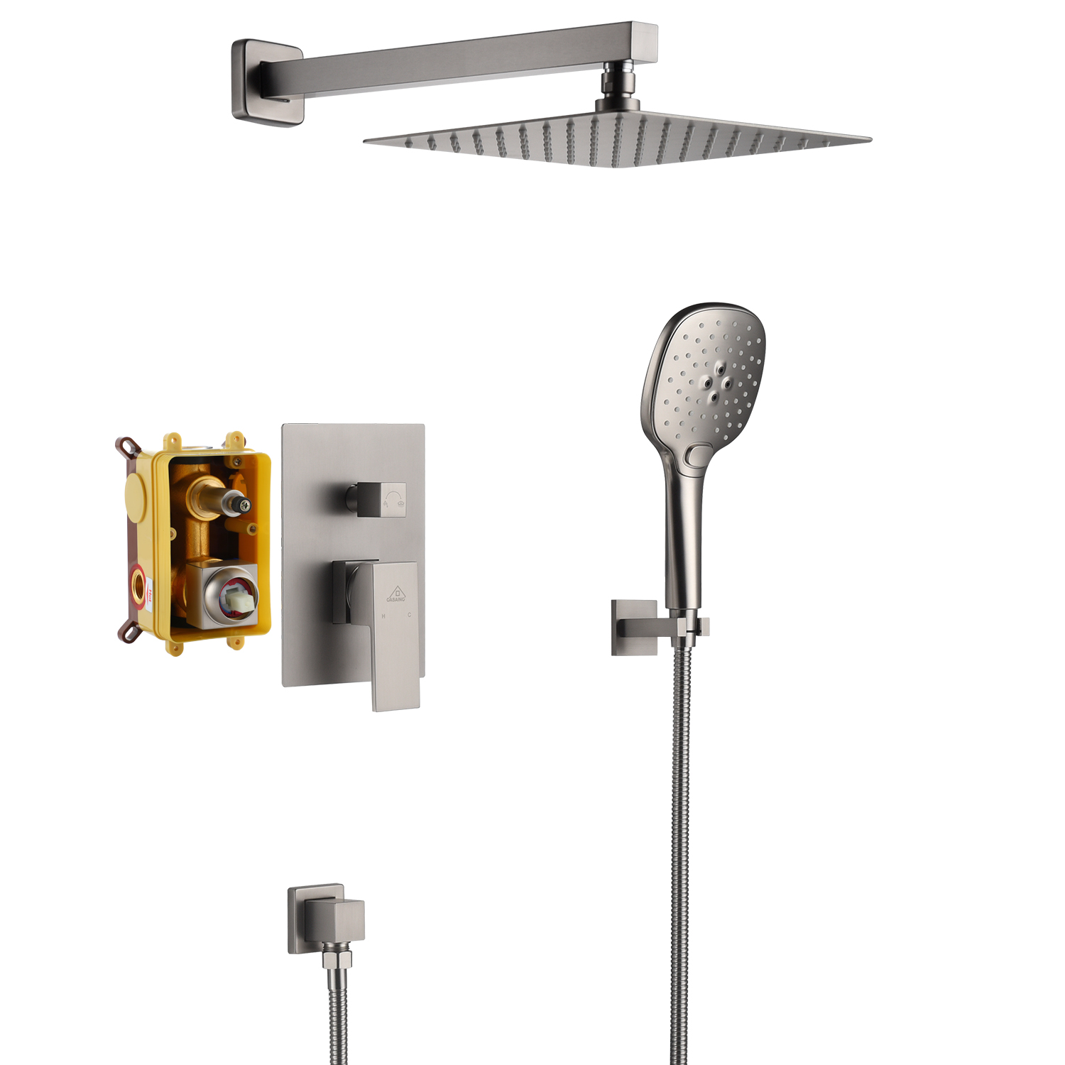 Casainc 2 Function 10" Wall Mounted Dual Shower Heads Shower System In Chrome