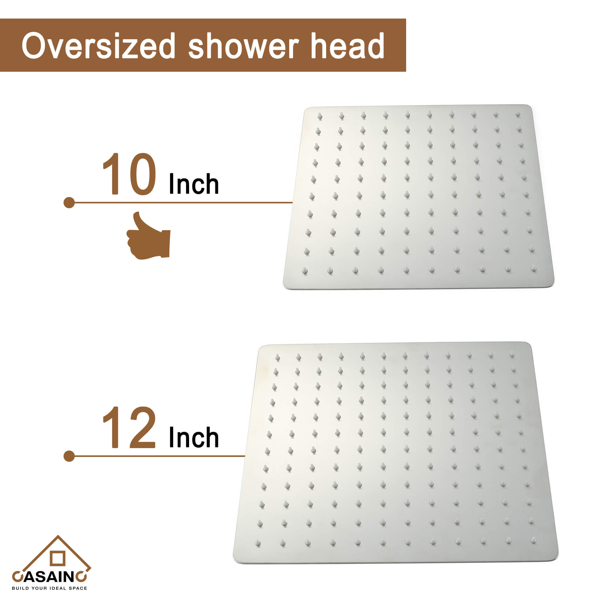 CASAINC Wall Mounted Shower System with Handheld Shower and Bathtub Faucet in Brushed Nickel