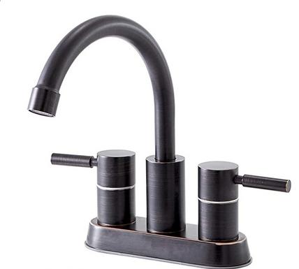Bathroom Faucet Oil Rubbed Bronze 2-Handle Bathroom Sink Faucet 360 Degree High Arc Swivel