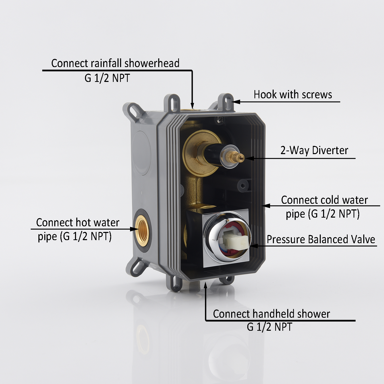 Casainc 2 Function 10" Wall Mounted Dual Shower Heads Shower System In Chrome-CASAINC