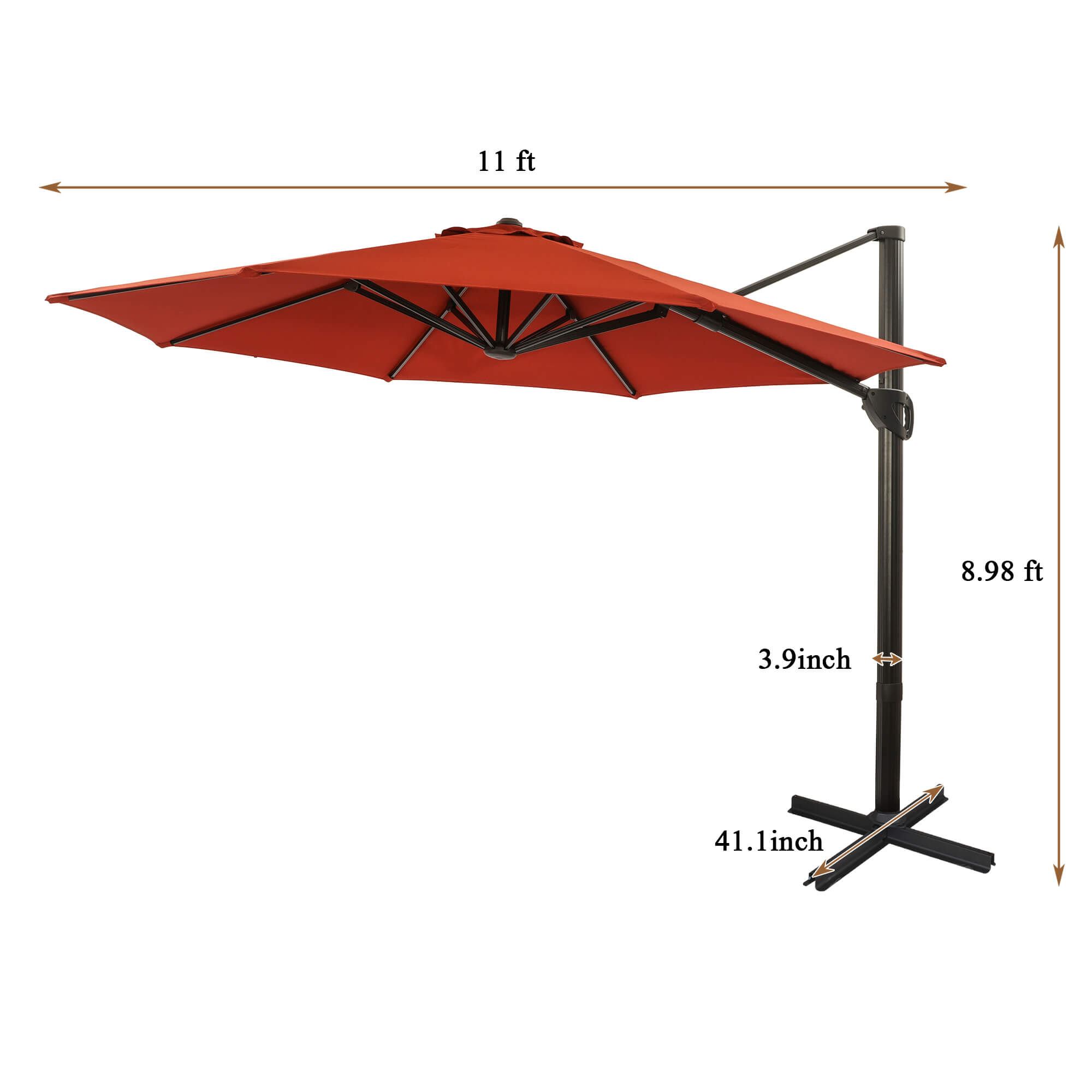 11 ft Patio Market Umbrella without Base Dimensions