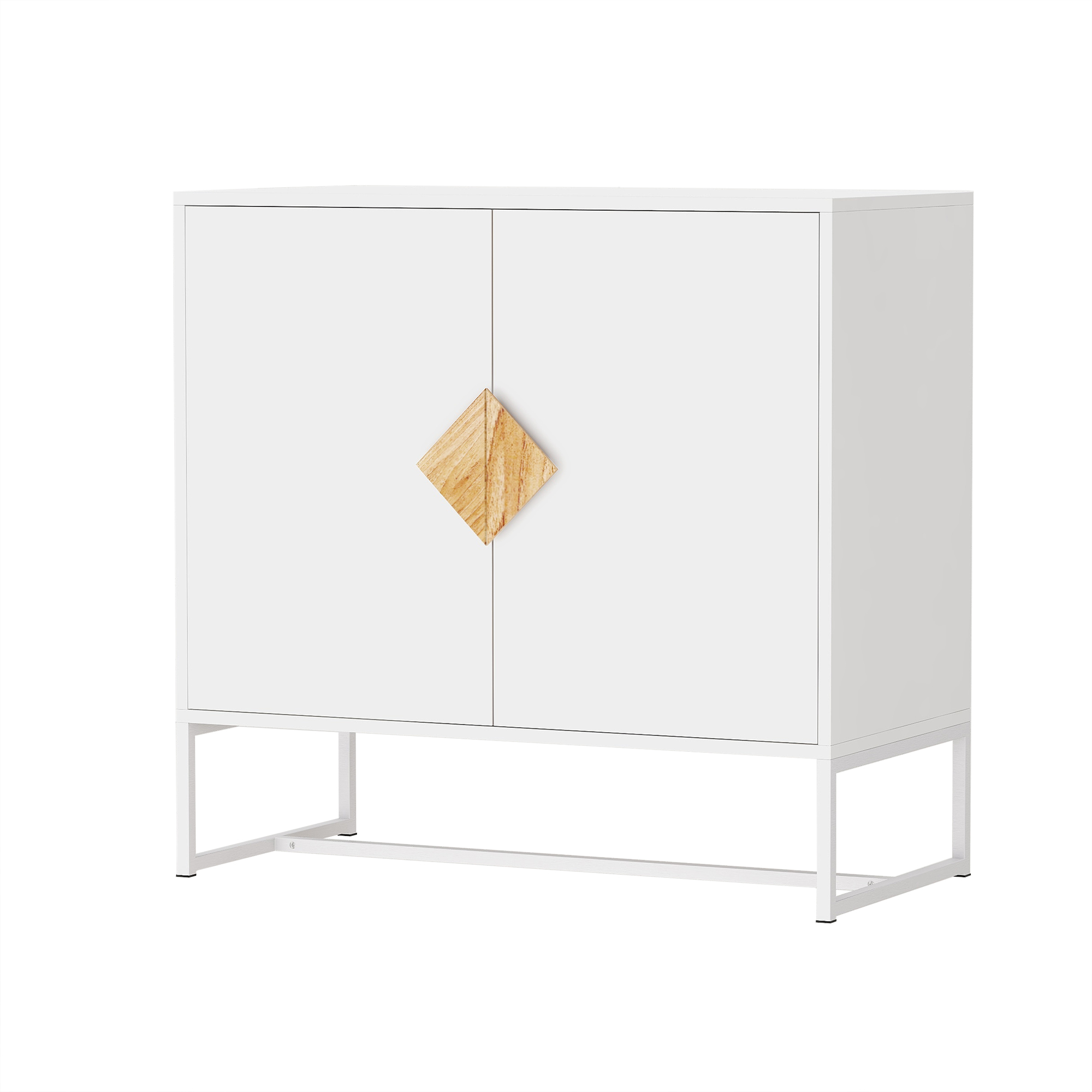 Solid wood square shape handle 2 doors sideboard-CASAINC